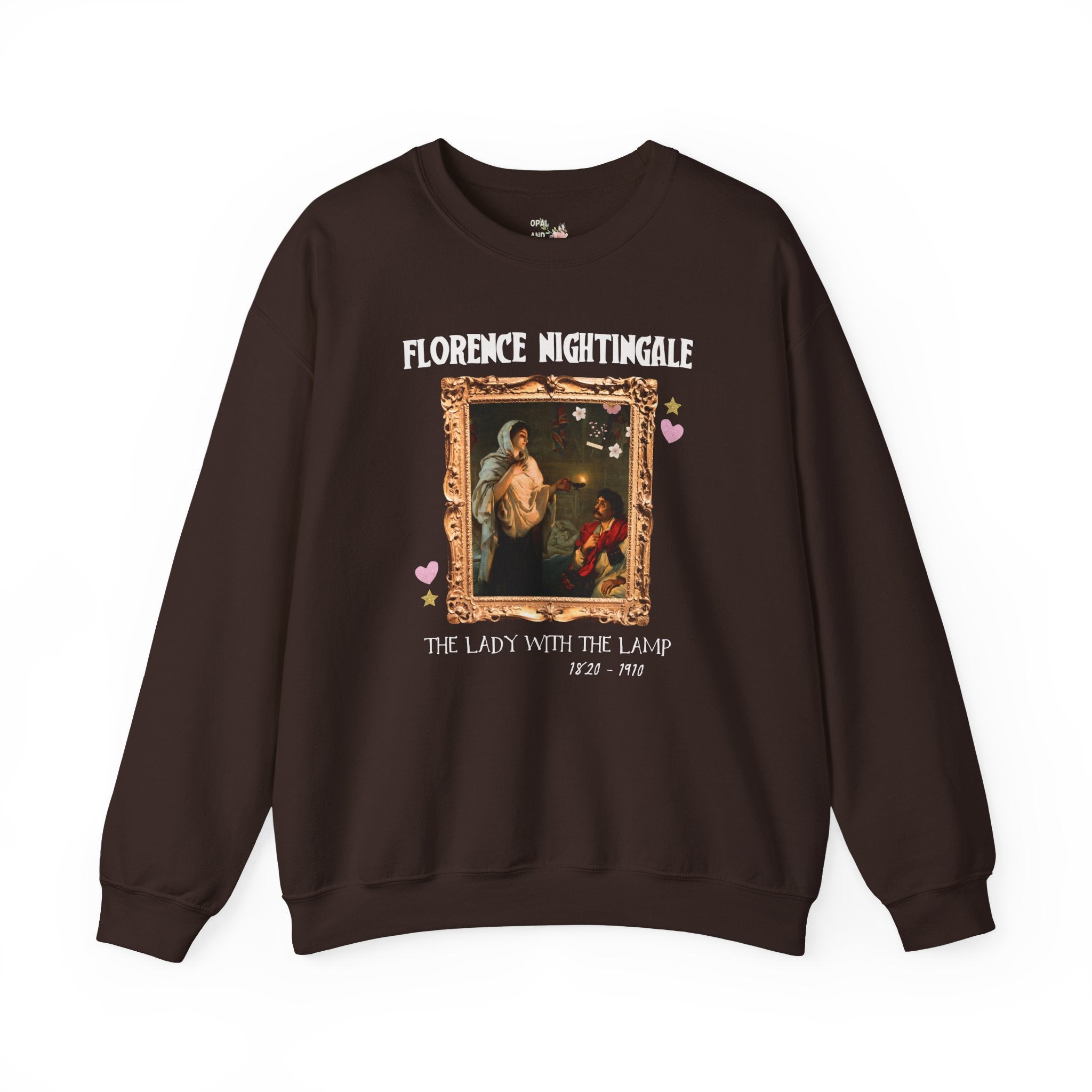 Florence Nightingale Lady with the Lamp Art History Sweatshirt for Science Teacher or Nursing Professor, Famous Painting by Henrietta Rae - Opal and June