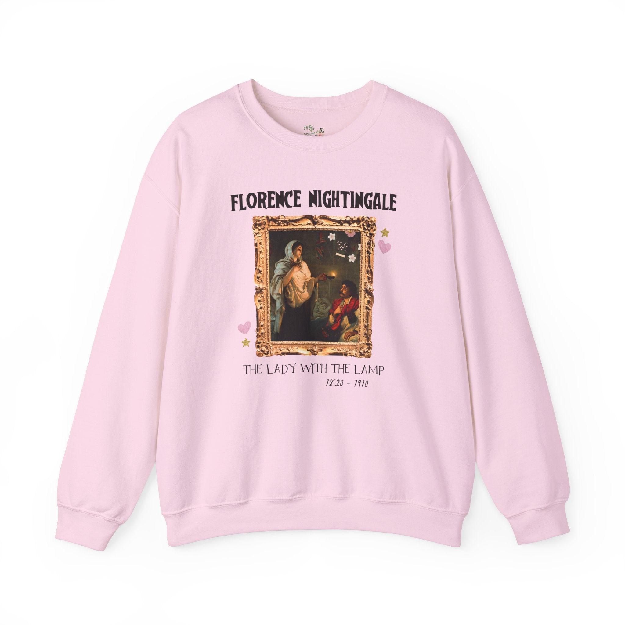 Florence Nightingale Lady with the Lamp Art History Sweatshirt for Science Teacher or Nursing Professor, Famous Painting by Henrietta Rae - Opal and June