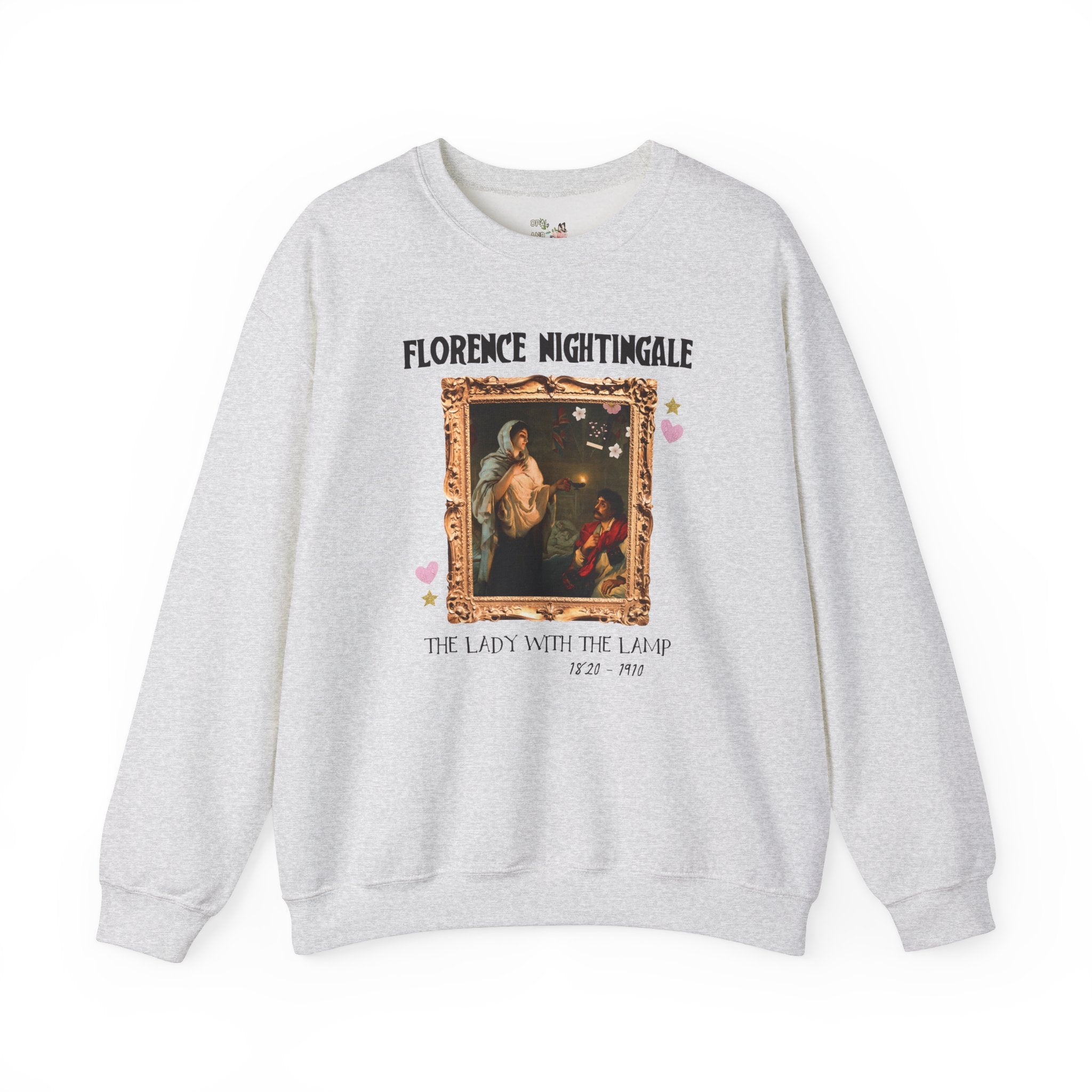 Florence Nightingale Lady with the Lamp Art History Sweatshirt for Science Teacher or Nursing Professor, Famous Painting by Henrietta Rae - Opal and June