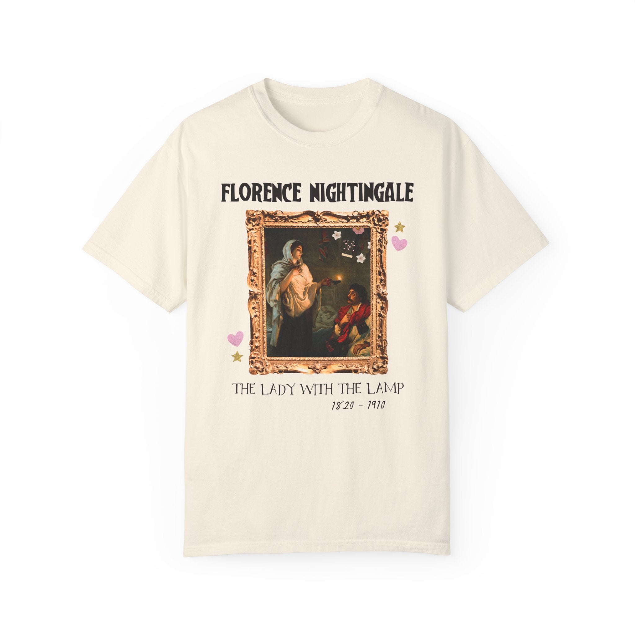 Florence Nightingale Lady with the Lamp Art History Tee Shirt for Science Teacher or Nursing Professor, Famous Painting by Henrietta Rae - Opal and June