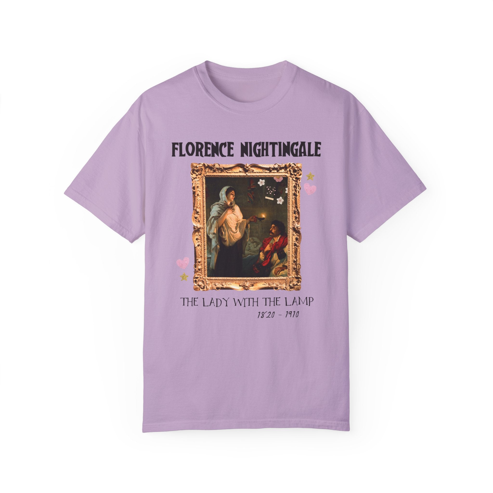 Florence Nightingale Lady with the Lamp Art History Tee Shirt for Science Teacher or Nursing Professor, Famous Painting by Henrietta Rae - Opal and June