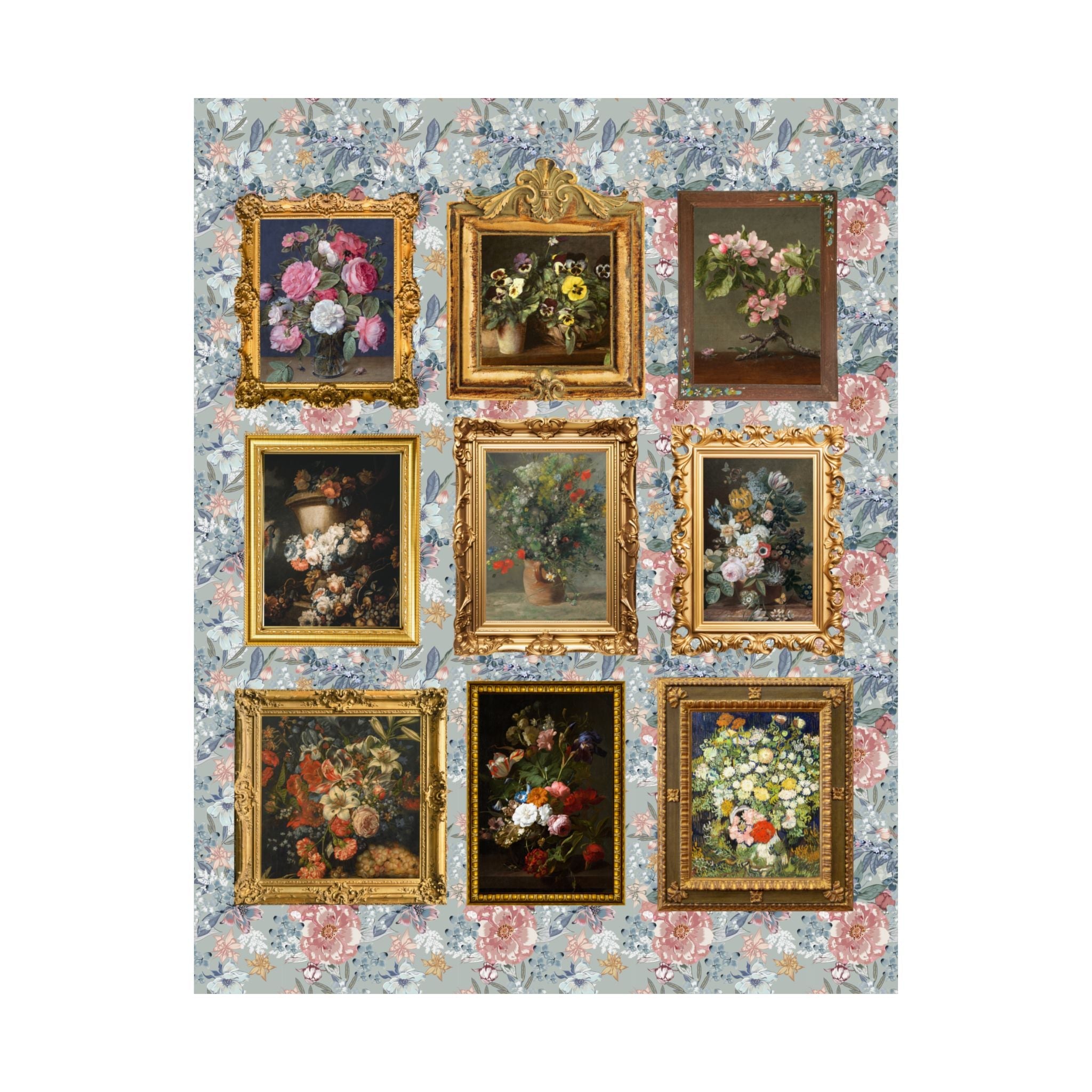 Flower Paintings Poster Print for Art Historian Who Loves Classic Dutch and Flemish Paintings of Roses, Boho Garden Lover Gift for Florist - Opal and June