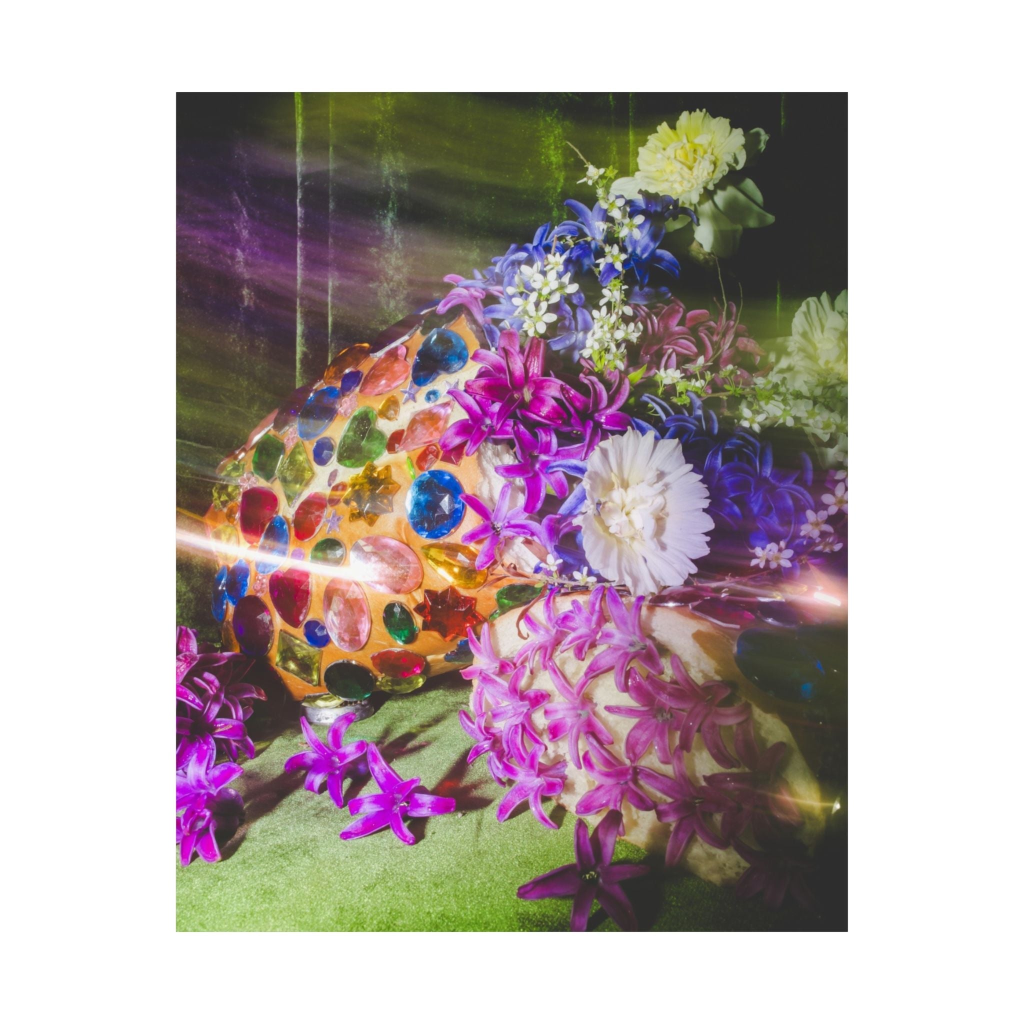Flower Photography Print of Bread Covered in Gems - Opal and June