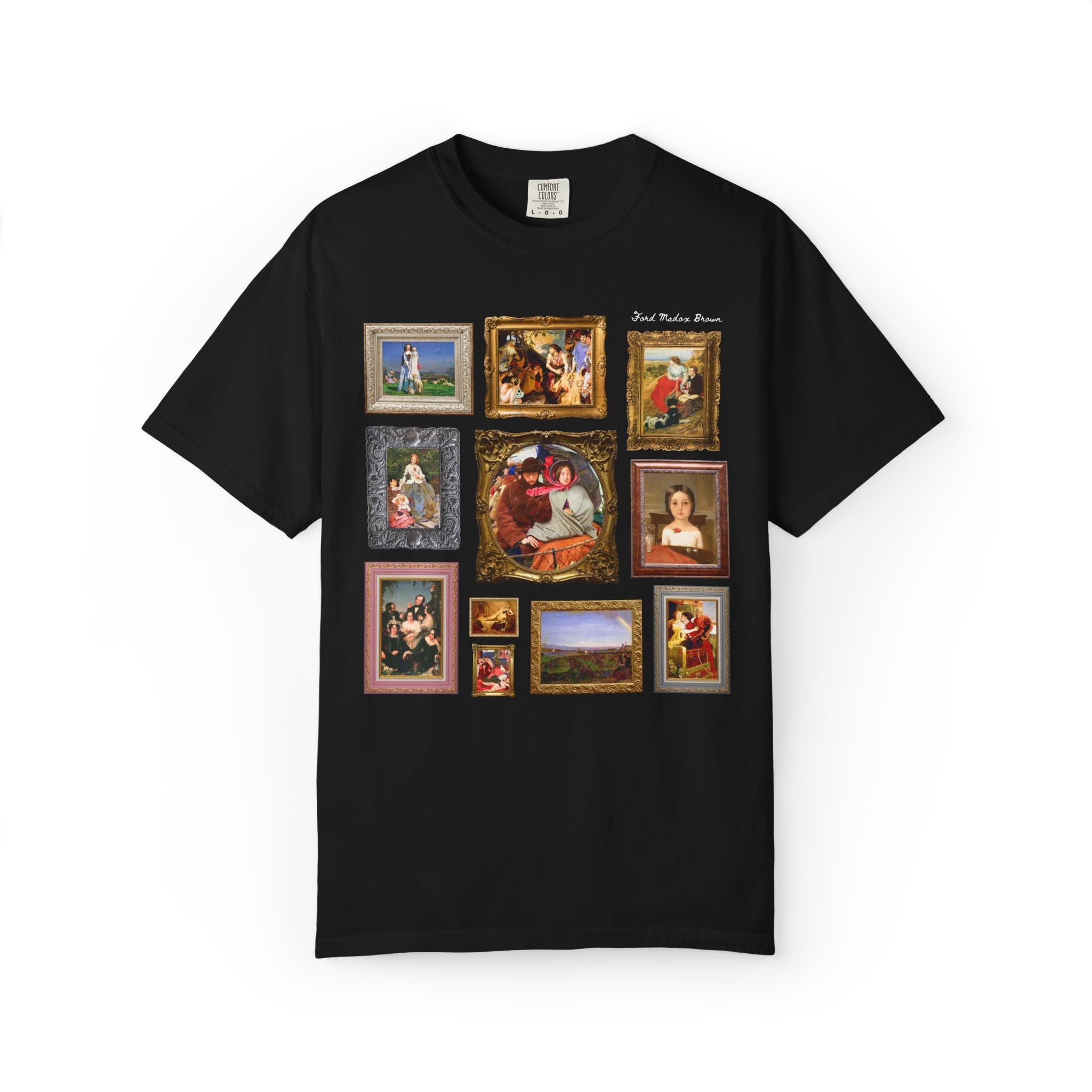 Ford Madox Brown Art History Lover Tee Shirt with Famous Paintings, Pre-Raphaelite European Art Movement, 19th Century English Paintings - Opal and June