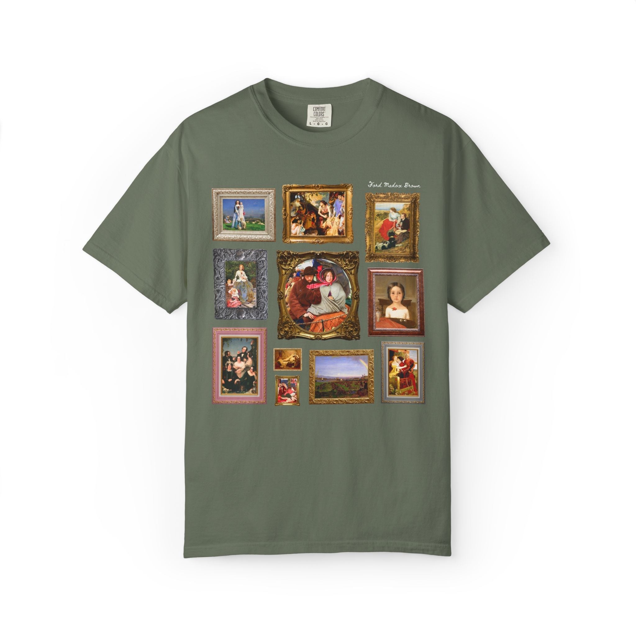 Ford Madox Brown Art History Lover Tee Shirt with Famous Paintings, Pre-Raphaelite European Art Movement, 19th Century English Paintings - Opal and June
