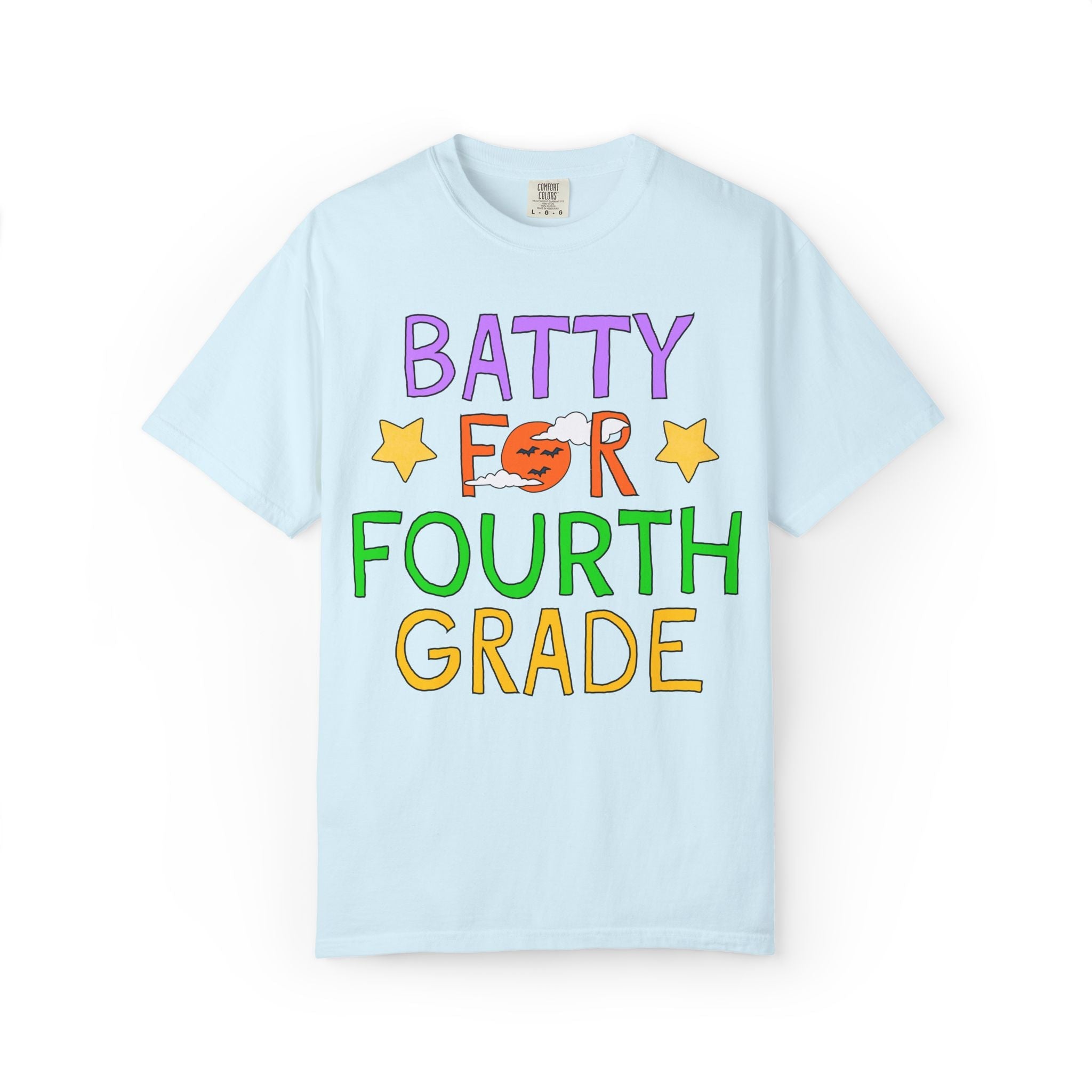 Fourth Grade Halloween Teacher Tee Shirt: Batty for Fourth Grade | Cute and Nostalgic Halloween Teacher Team T-Shirt for October, 90s Vibe - Opal and June