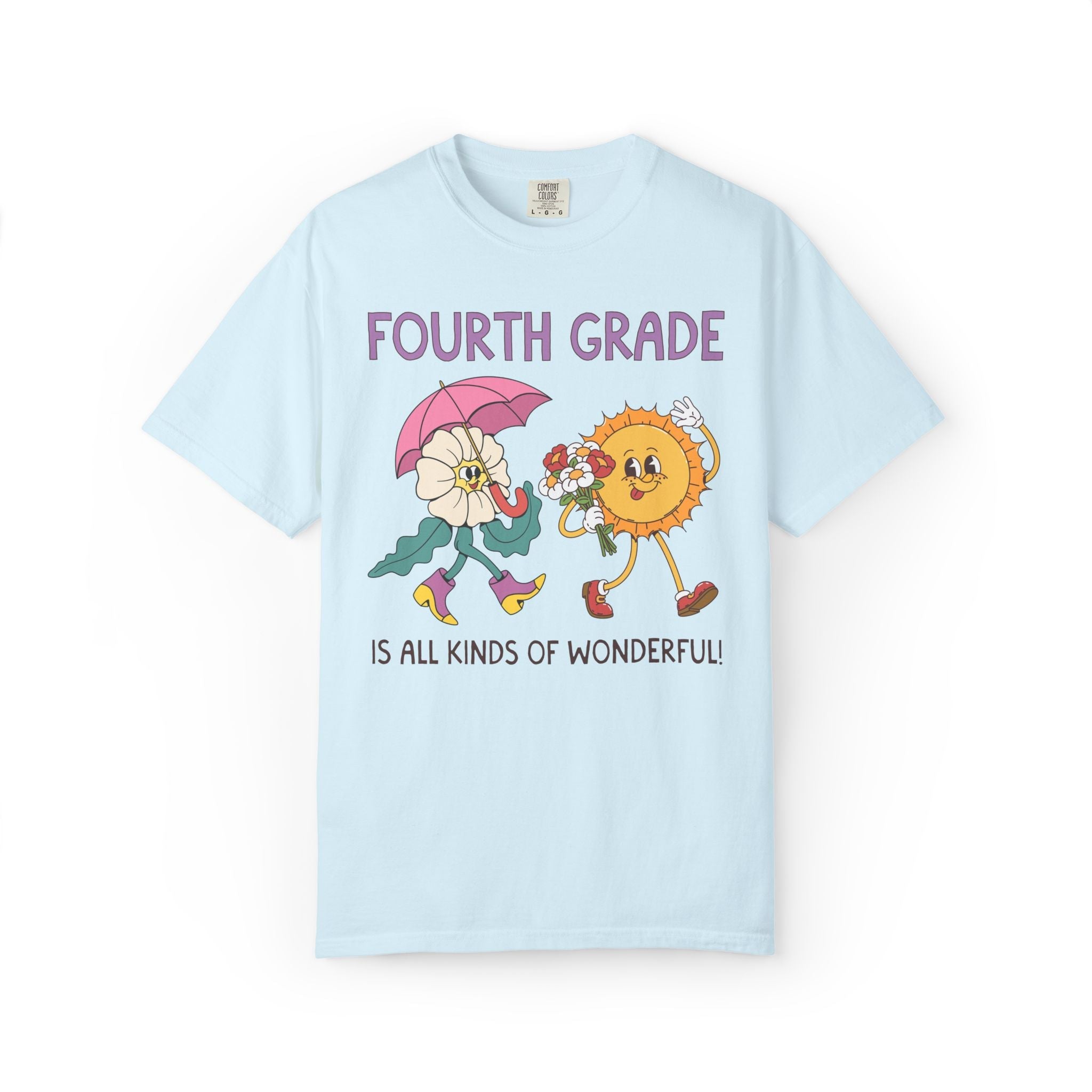 Fourth Grade is All Kinds of Wonderful Teacher Team Tee Shirt for Back to School: Cute New School Year T-Shirt, First Year Teacher or Para - Opal and June