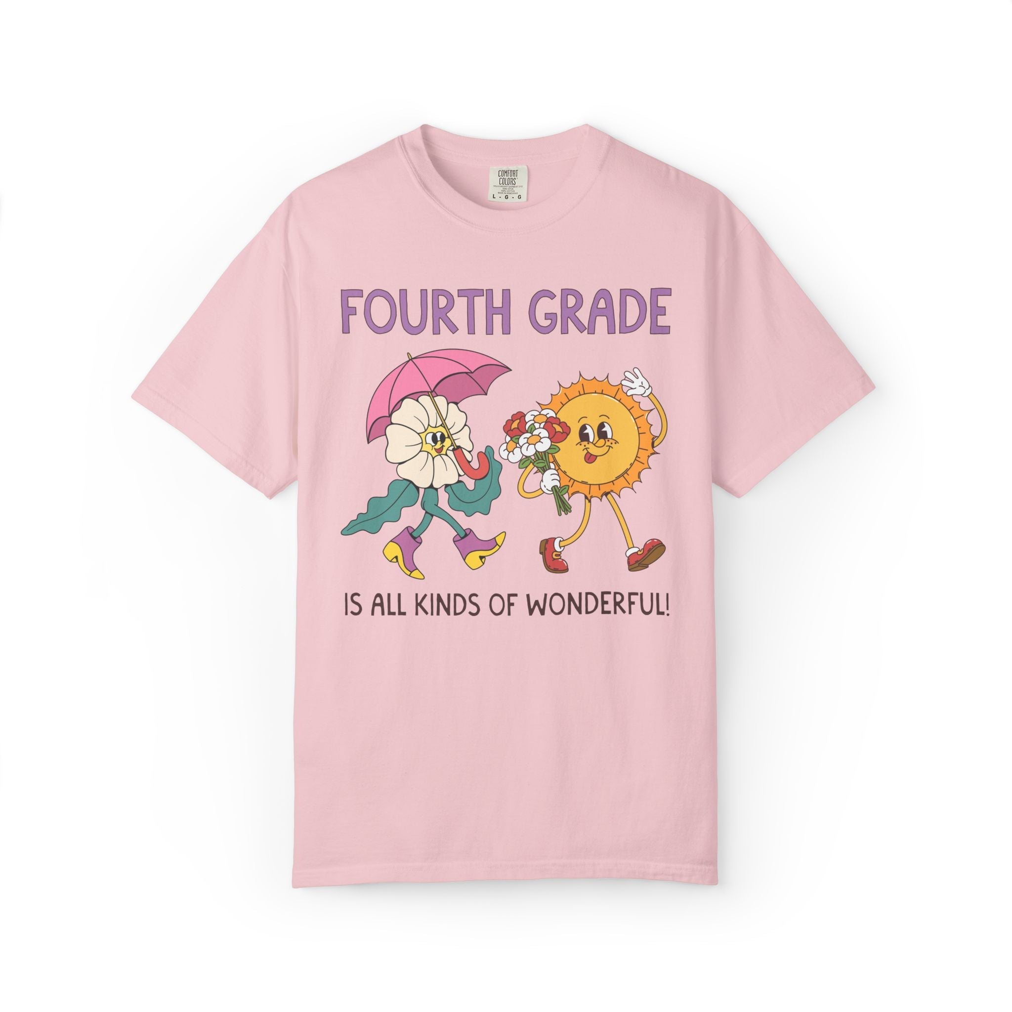 Fourth Grade is All Kinds of Wonderful Teacher Team Tee Shirt for Back to School: Cute New School Year T-Shirt, First Year Teacher or Para - Opal and June