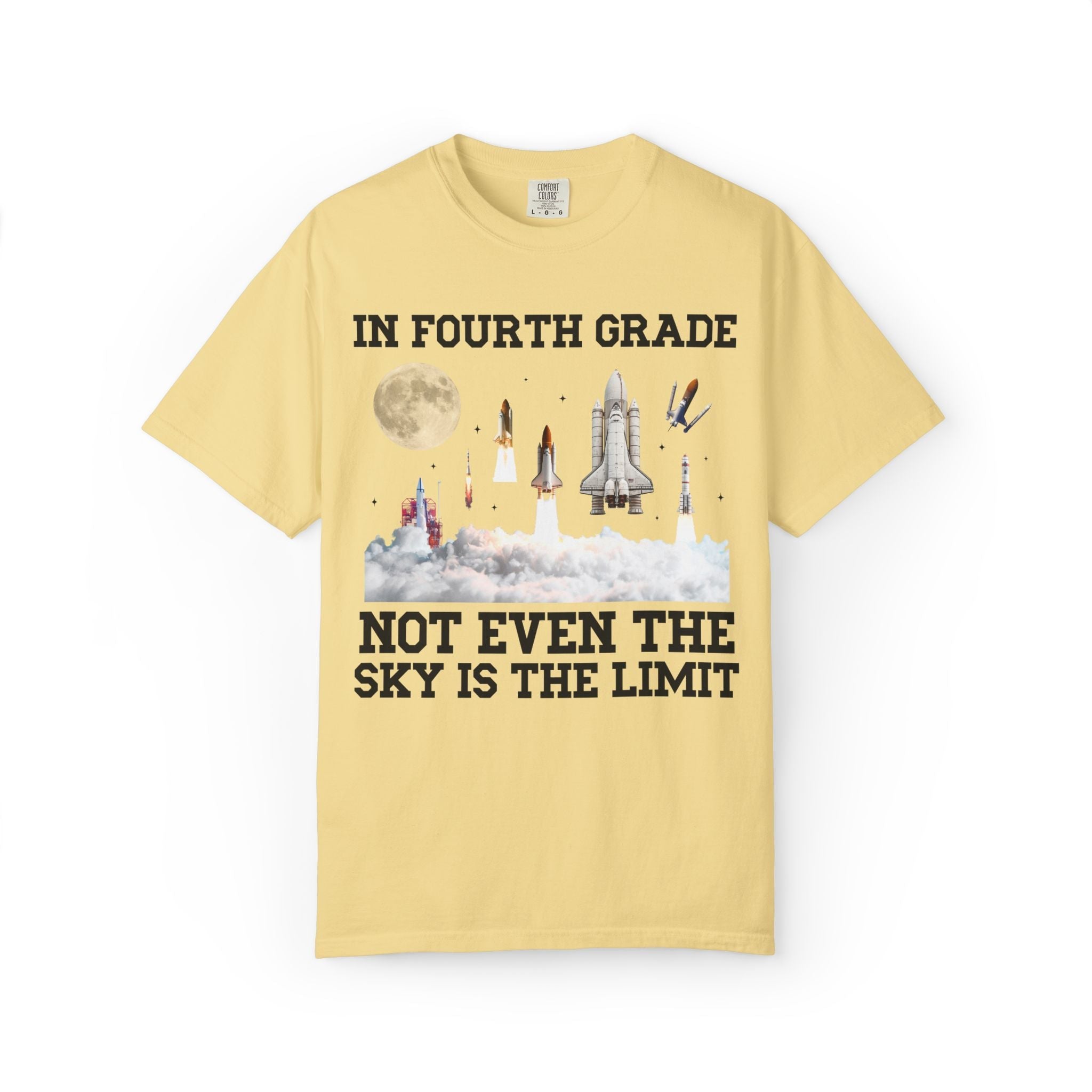 Fourth Grade Teacher Space Lover Tee Shirt with Rocket Ships - Opal and June