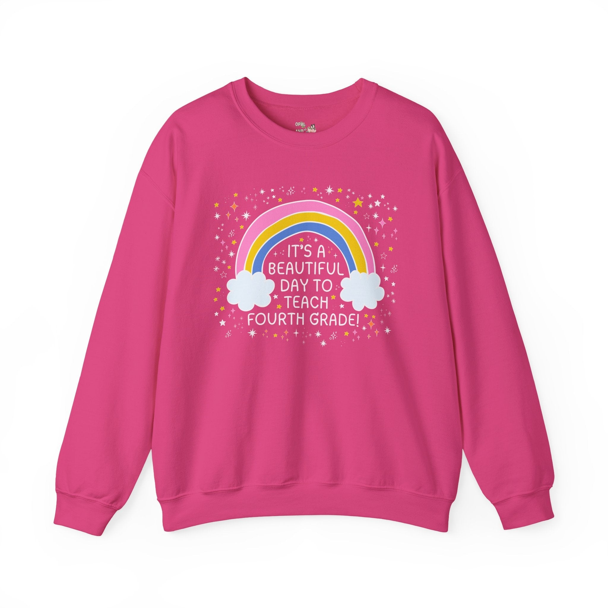 Fourth Grade Teacher Sweatshirt, Fourth Grade Crew, Cute Early Childhood Education Major Gift for New Teaching Job, Matching 4th Grade Squad - Opal and June