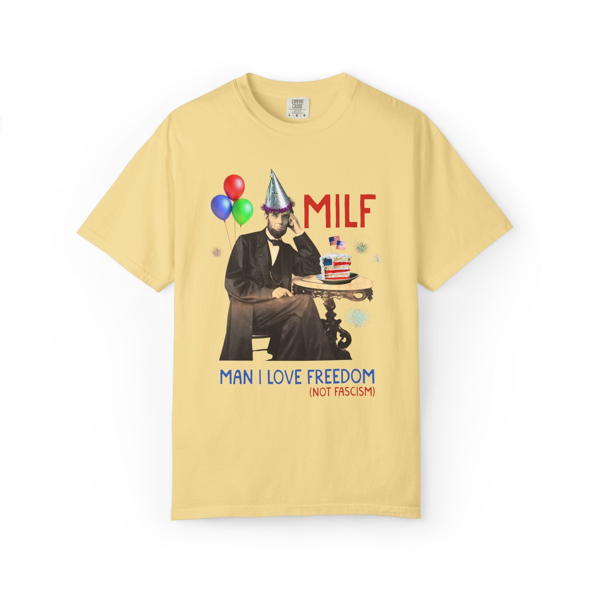 Fourth of July Abraham Lincoln T-Shirt: I Love Freedom Not Fascism | American History Shirt for History Buff, Subtle Democratic Leftist Tee - Opal and June