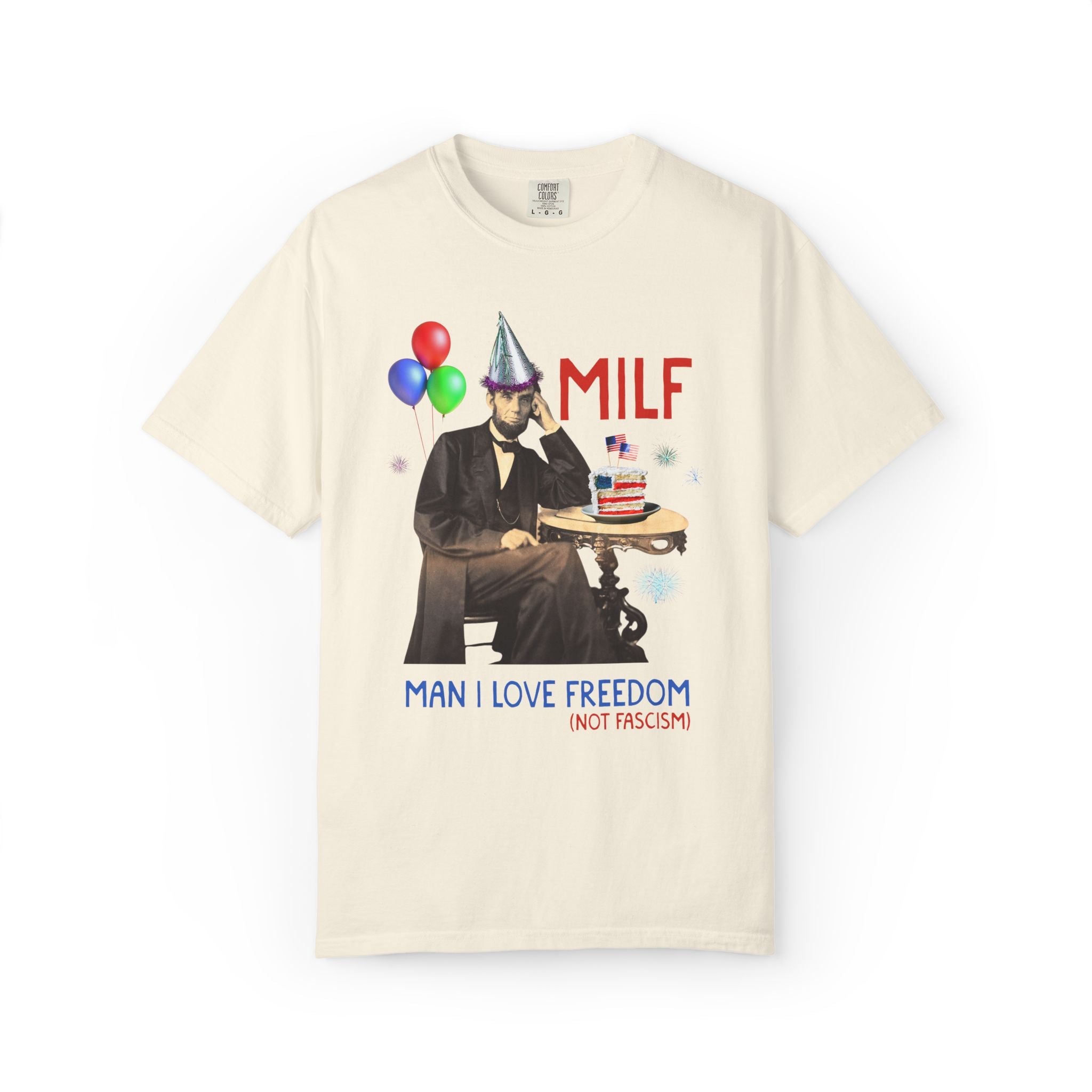 Fourth of July Abraham Lincoln T-Shirt: I Love Freedom Not Fascism | American History Shirt for History Buff, Subtle Democratic Leftist Tee - Opal and June