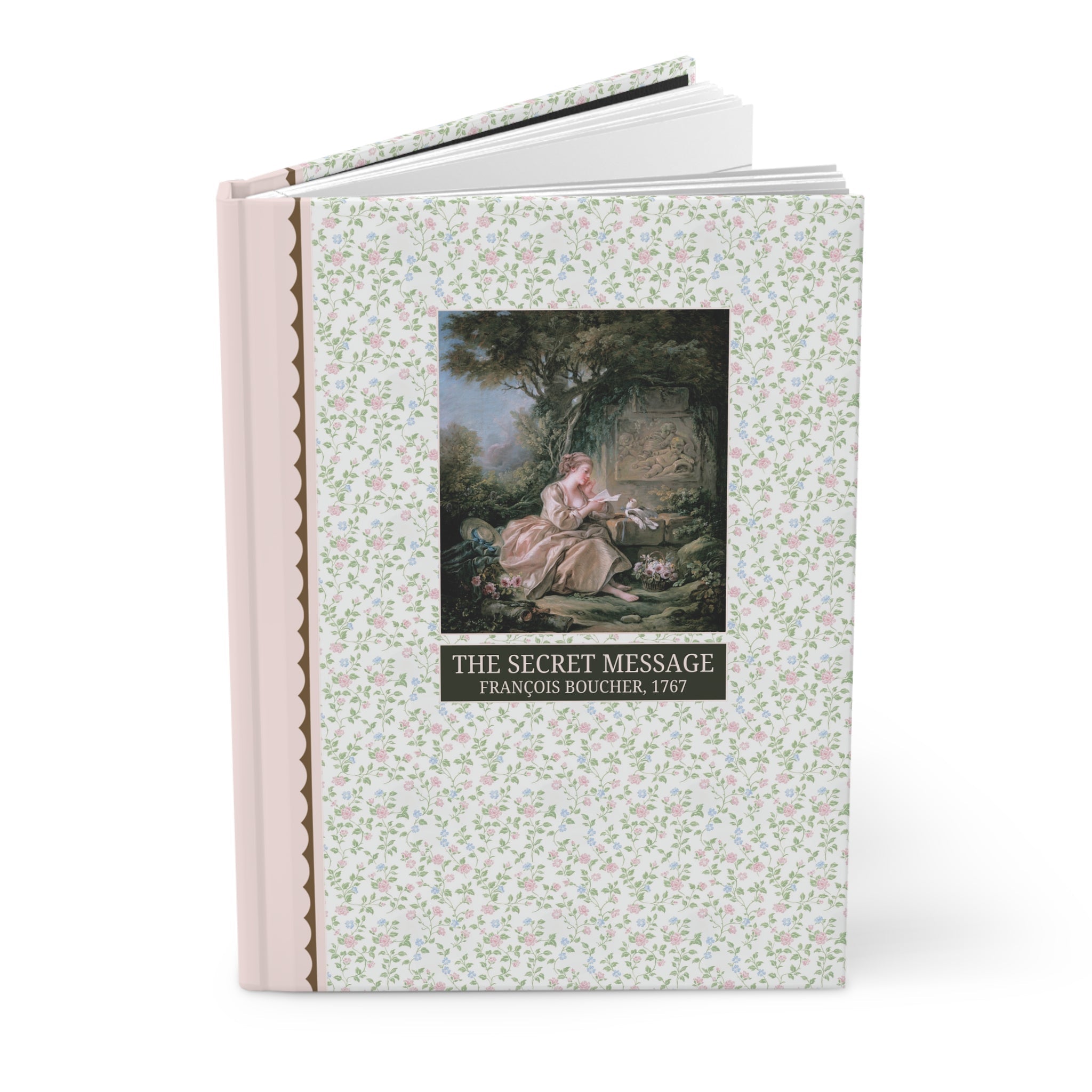 Francois Boucher Famous Painting: The Secret Message, 18th Century Artwork, Hardcover Notebook for Humanities Major or Writer, Bookish Gift - Opal and June