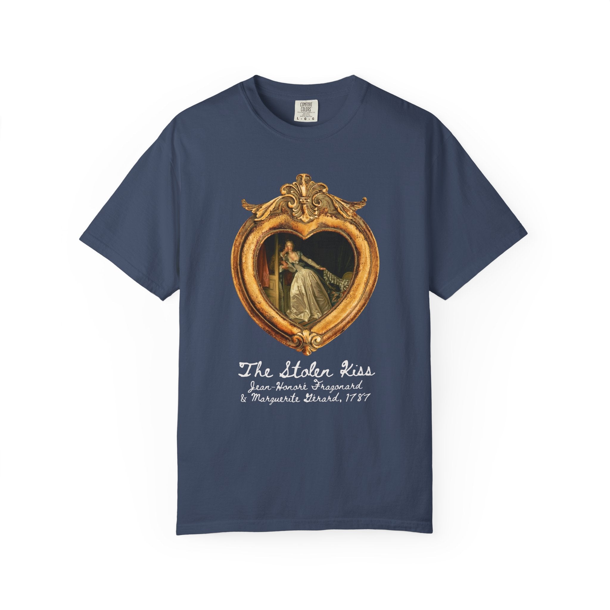 French Art History Tee Shirt: The Stolen Kiss by Fragonard and Marguerite Gerard, Humanities Major T-Shirt for Friend Who Loves Rococo Art - Opal and June
