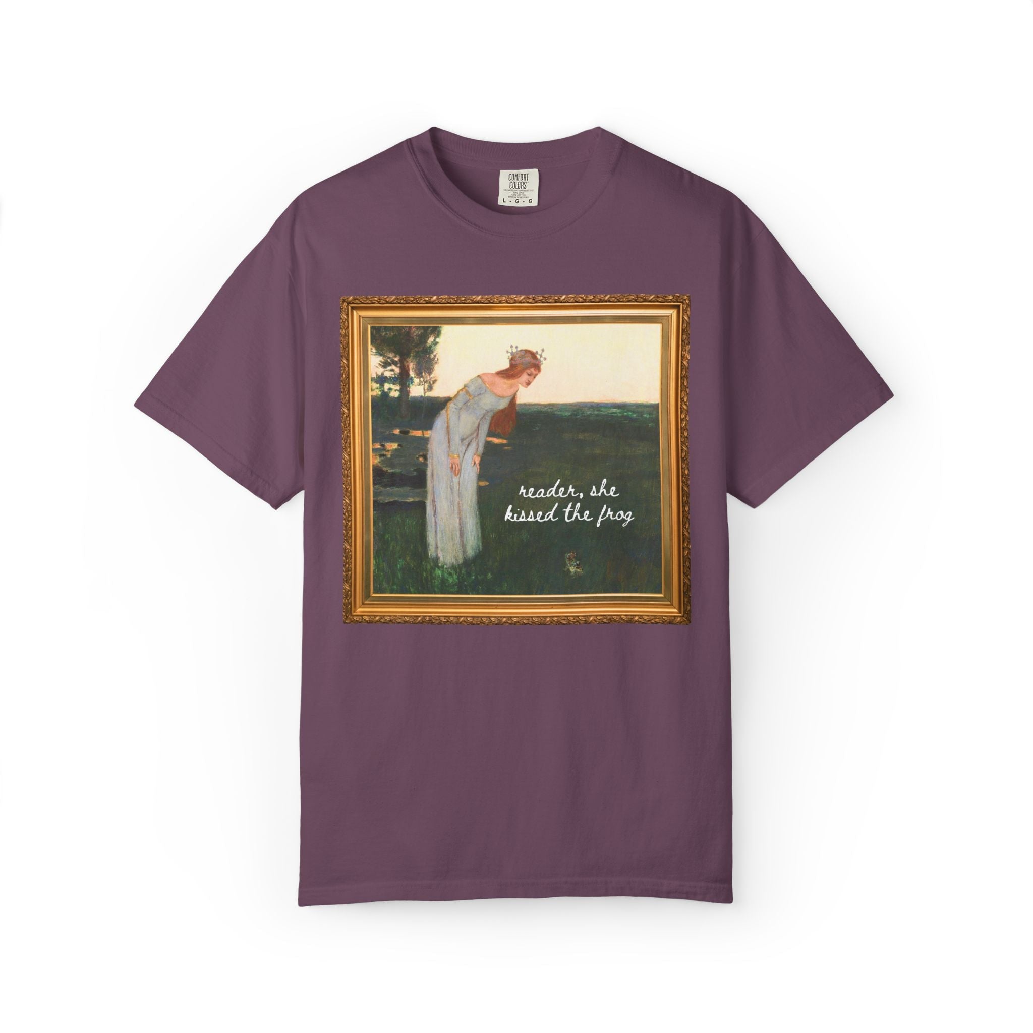 Frog Prince Art History Fairy Tale T-Shirt for Bookworm or Book Lover, 19th Century Painting of Brothers Grimm Folktale, Funny Bookish Tee - Opal and June