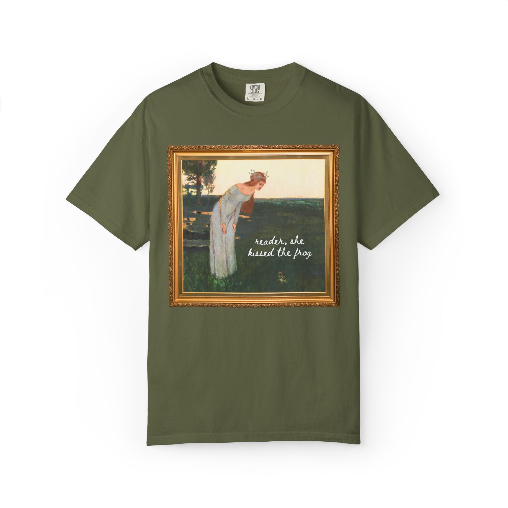 Frog Prince Art History Fairy Tale T-Shirt for Bookworm or Book Lover, 19th Century Painting of Brothers Grimm Folktale, Funny Bookish Tee - Opal and June