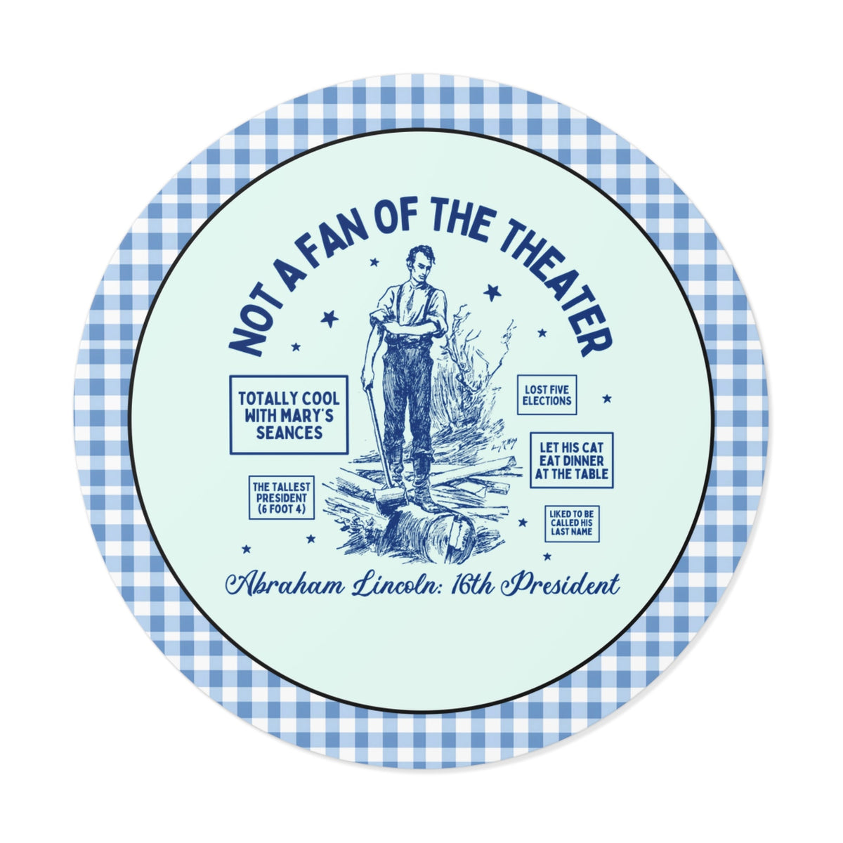 Funny American History Teacher Sticker: Abraham Lincoln Splitting Logs, Fun Facts About 16th President, 19th Century, Social Studies - Opal and June
