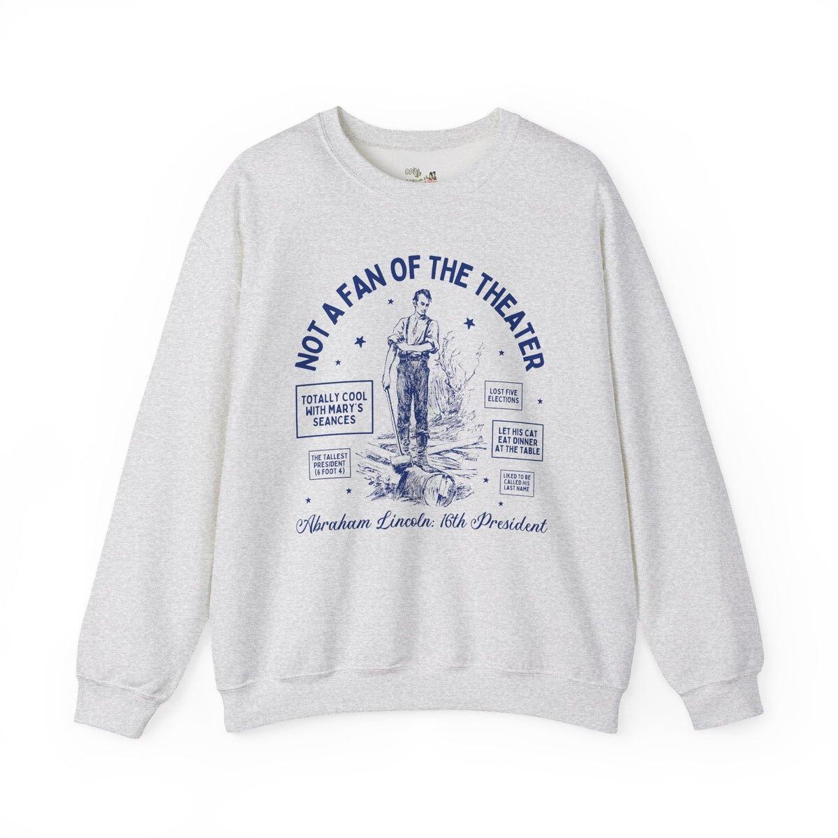 Funny American History Teacher Sweatshirt: Abraham Lincoln Splitting Logs, Fun Facts About 16th President, 19th Century, Social Studies - Opal and June