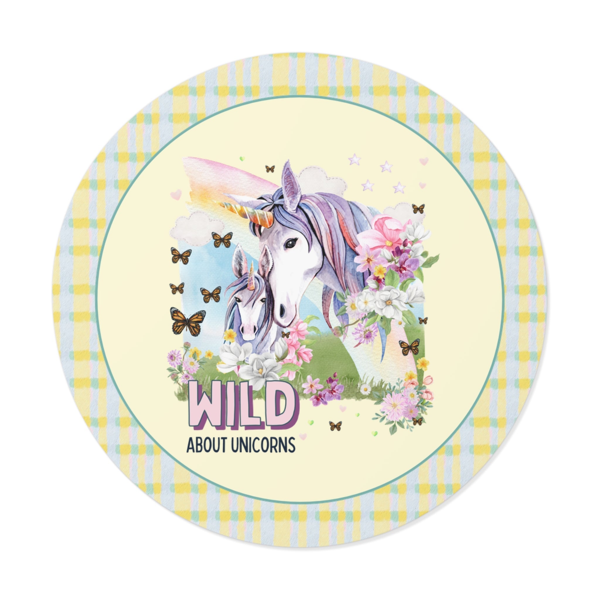 Funny and Whimsical Unicorn Sticker: Wild About Unicorns | Ridiculous and Cozy Cute Floral Sticker for Unicorn Lover or Fantasy Reader - Opal and June