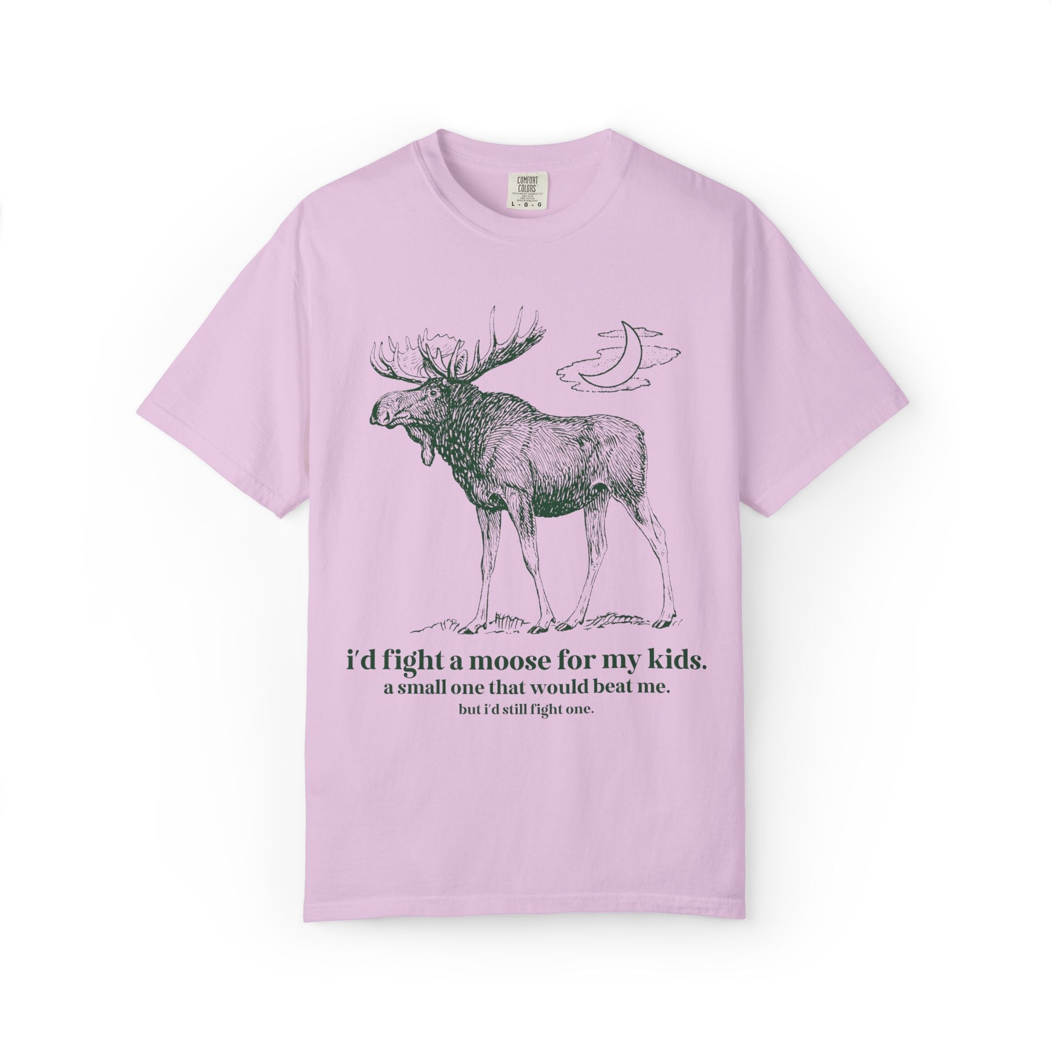 Funny Animal Lover Tee Shirt for Dad Who Loves Camping and is Afraid of Moose: I'd Fight a Moose for My Kids Silly and Kitschy Tee for Dad - Opal and June