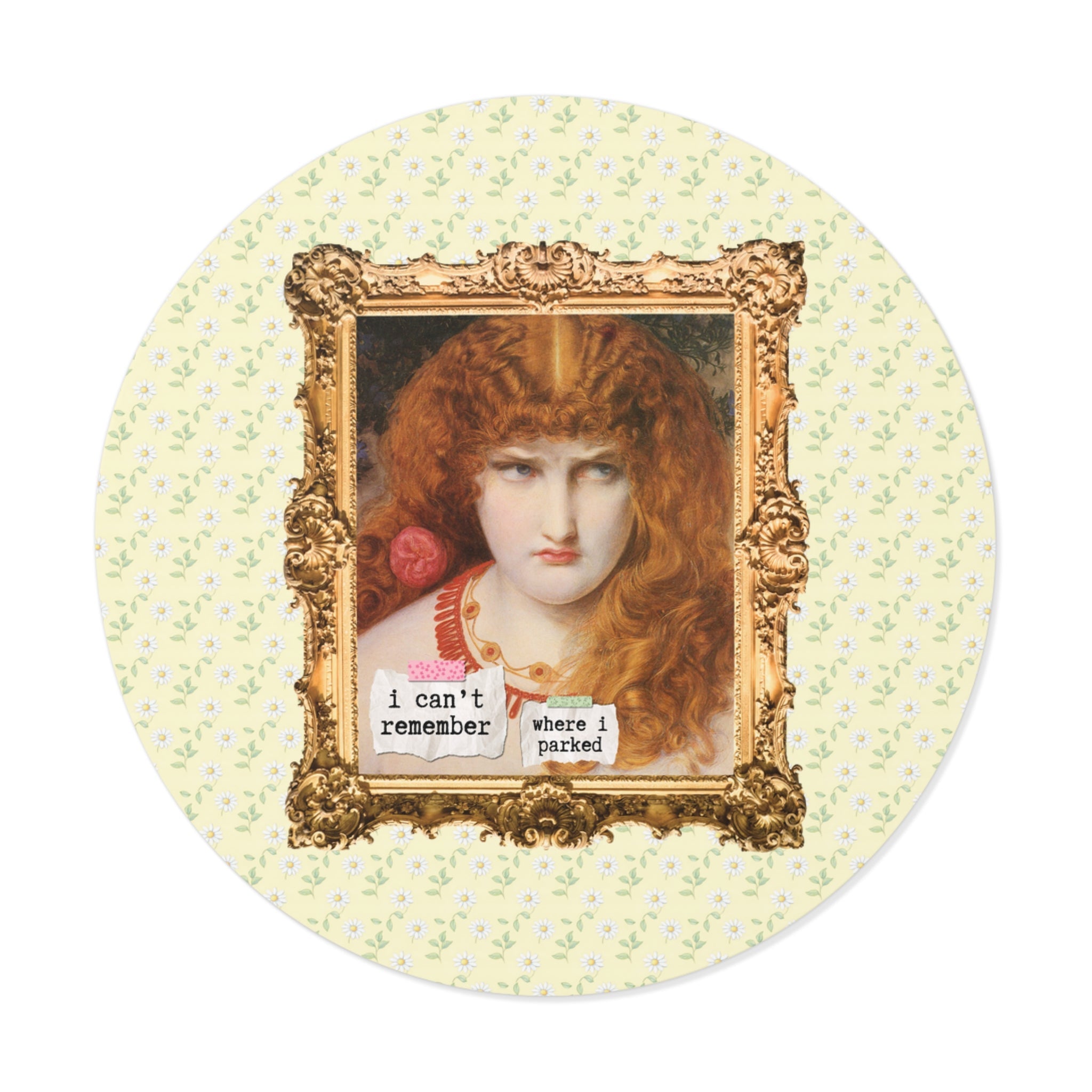 Funny Anxious or New Driver Sticker for Sixteenth Birthday: I Can't Remember Where I Parked, Helen of Troy Painting by Frederick Sandys - Opal and June