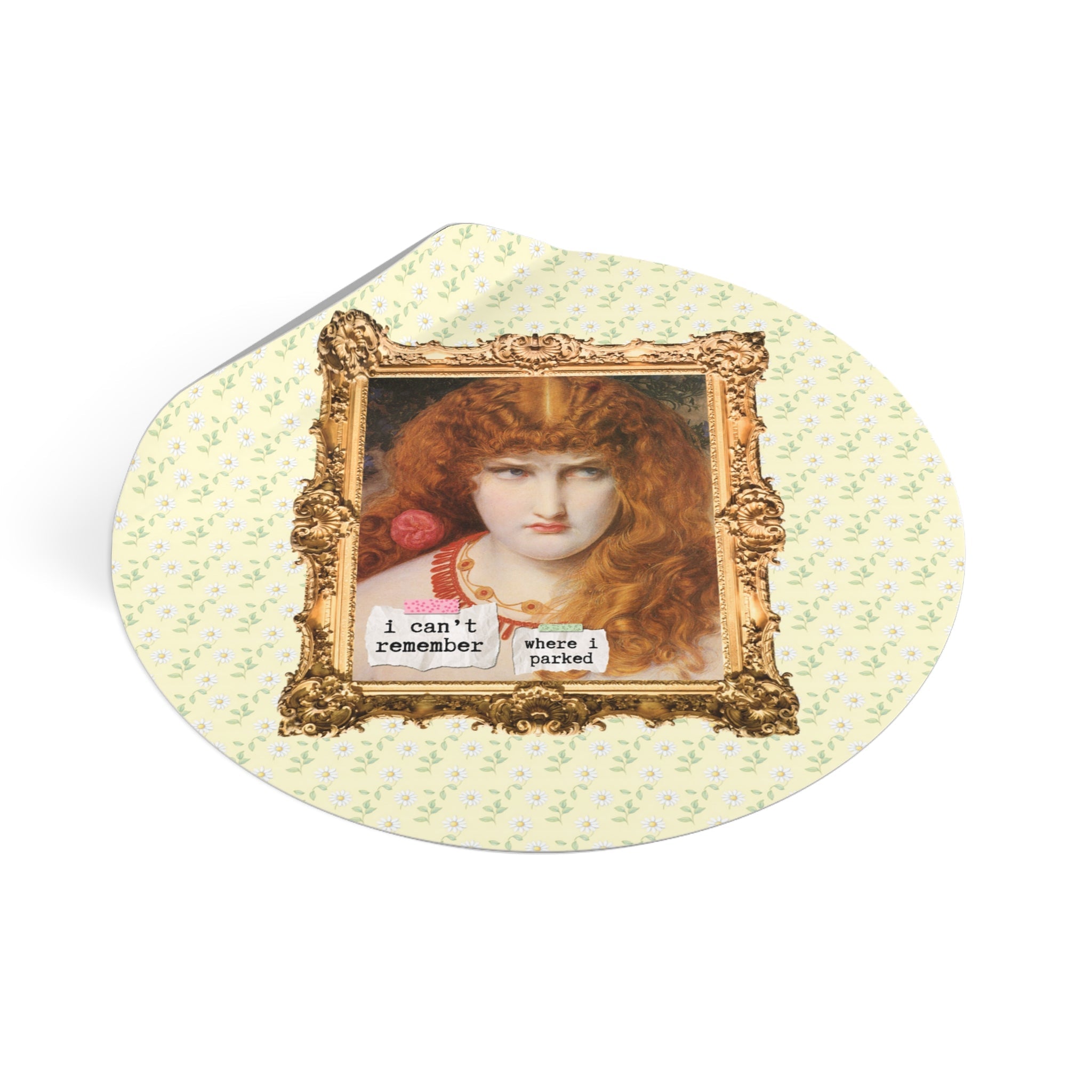 Funny Anxious or New Driver Sticker for Sixteenth Birthday: I Can't Remember Where I Parked, Helen of Troy Painting by Frederick Sandys - Opal and June