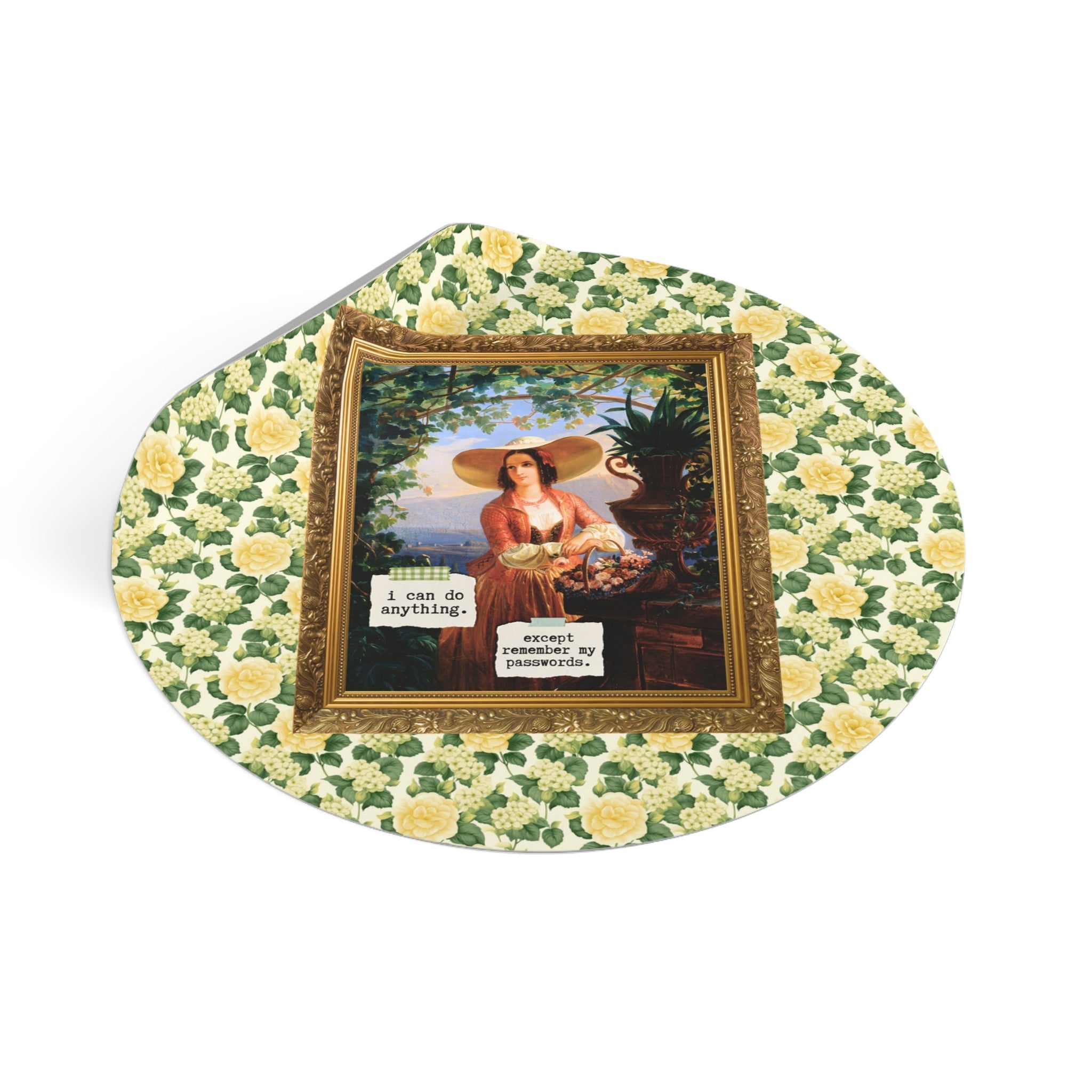 Funny Art History Sticker for Friend Who Always Forgets Password, Italian Flower Girl Painting by Robert Wilhelm Ekman, Cute Birthday Gift - Opal and June