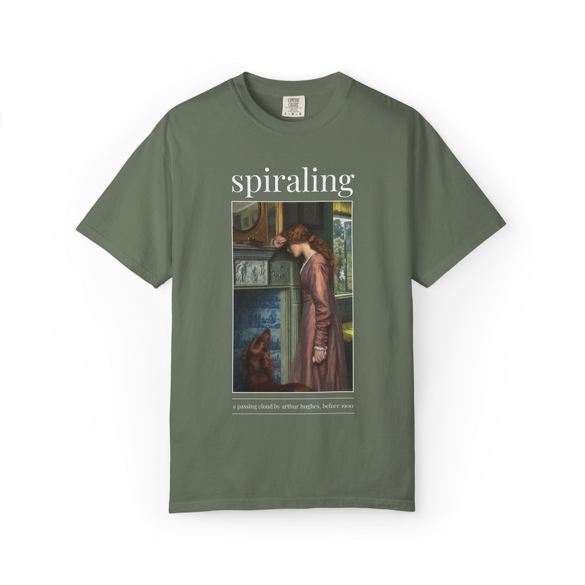 Funny Art History Tee Shirt with Famous Painting by Arthur Hughes: Spiraling, Silly Soft Girl Style Birthday Gift for Feminist or Leftist - Opal and June
