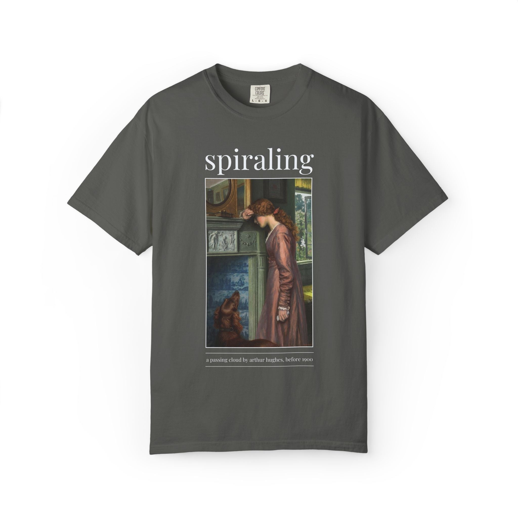 Funny Art History Tee Shirt with Famous Painting by Arthur Hughes: Spiraling, Silly Soft Girl Style Birthday Gift for Feminist or Leftist - Opal and June