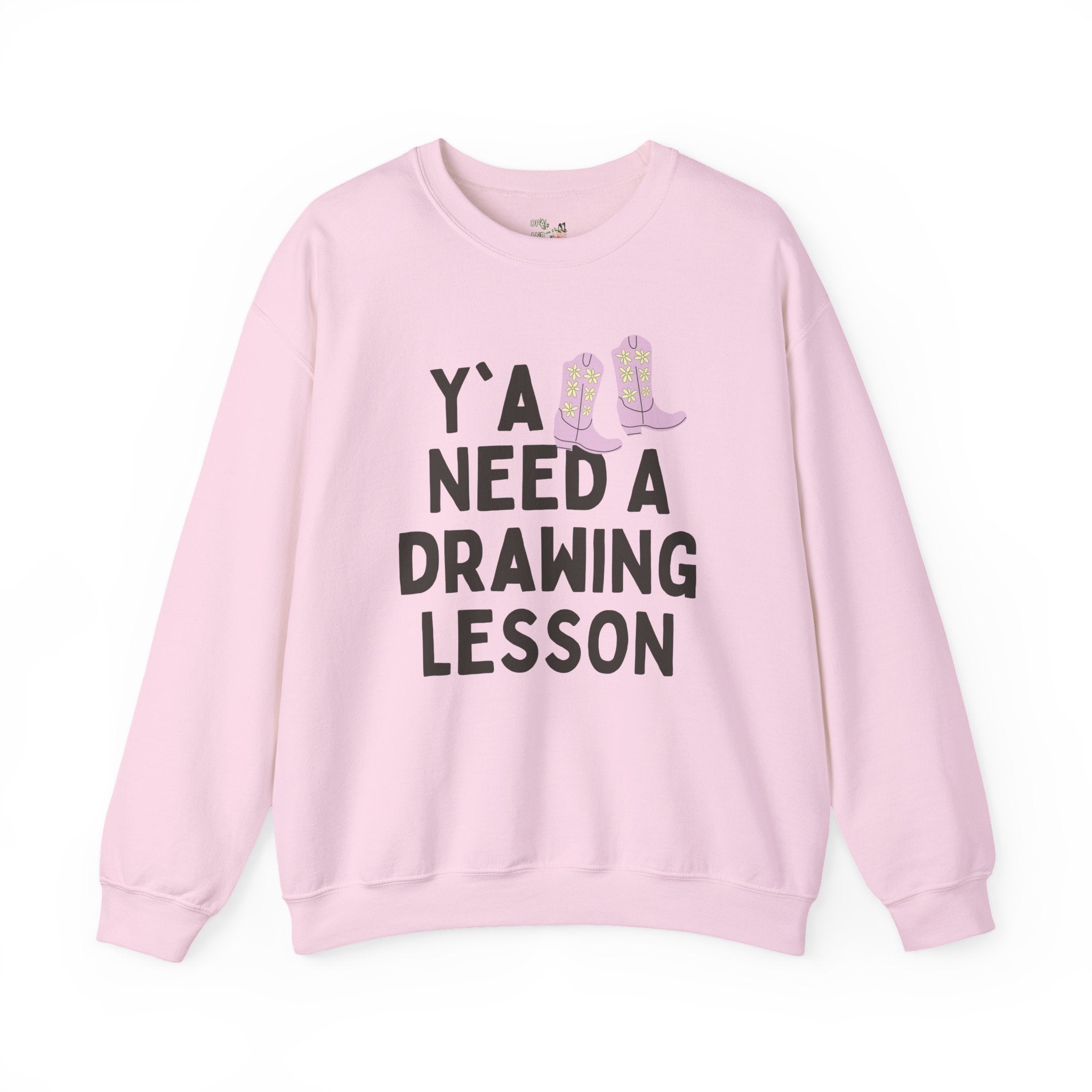Funny Art Teacher Sweatshirt, Cute Western Aesthetic: Y'all Need a Drawing Lesson, Middle School Art Teacher, High School Drawing Teacher - Opal and June