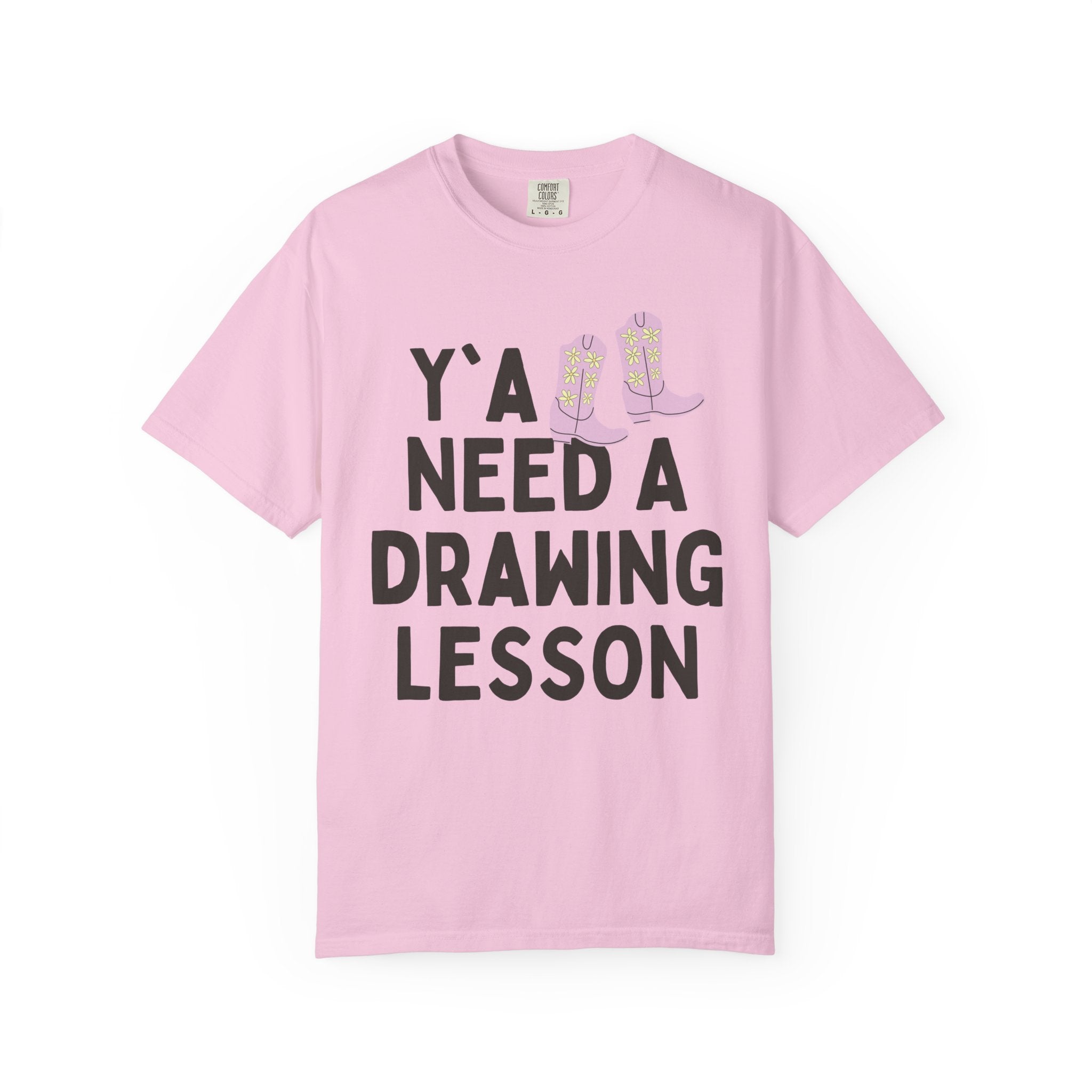 Funny Art Teacher Tee Shirt with Cute Western Aesthetic: Y'all Need a Drawing Lesson, Middle School Art Teacher, High School Drawing Teacher - Opal and June