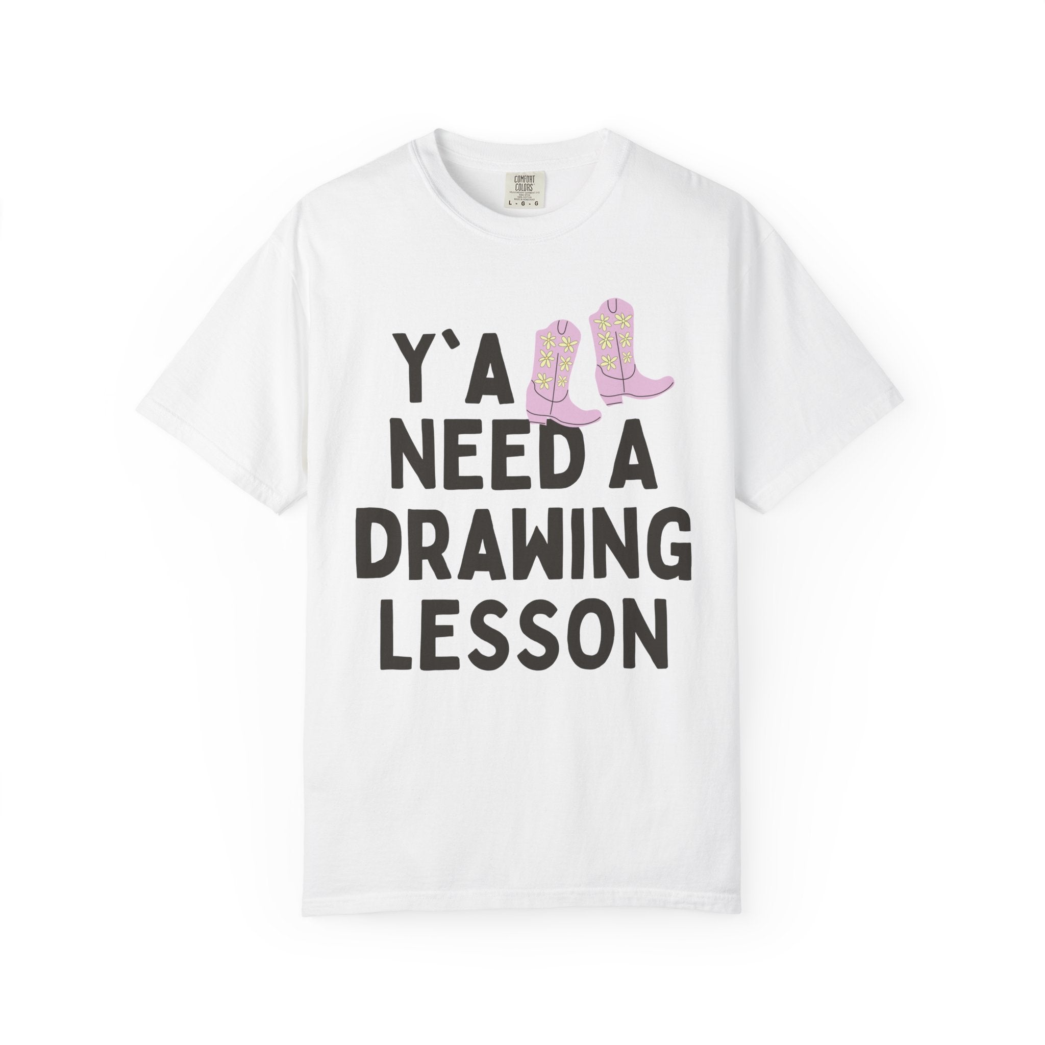 Funny Art Teacher Tee Shirt with Cute Western Aesthetic: Y'all Need a Drawing Lesson, Middle School Art Teacher, High School Drawing Teacher - Opal and June