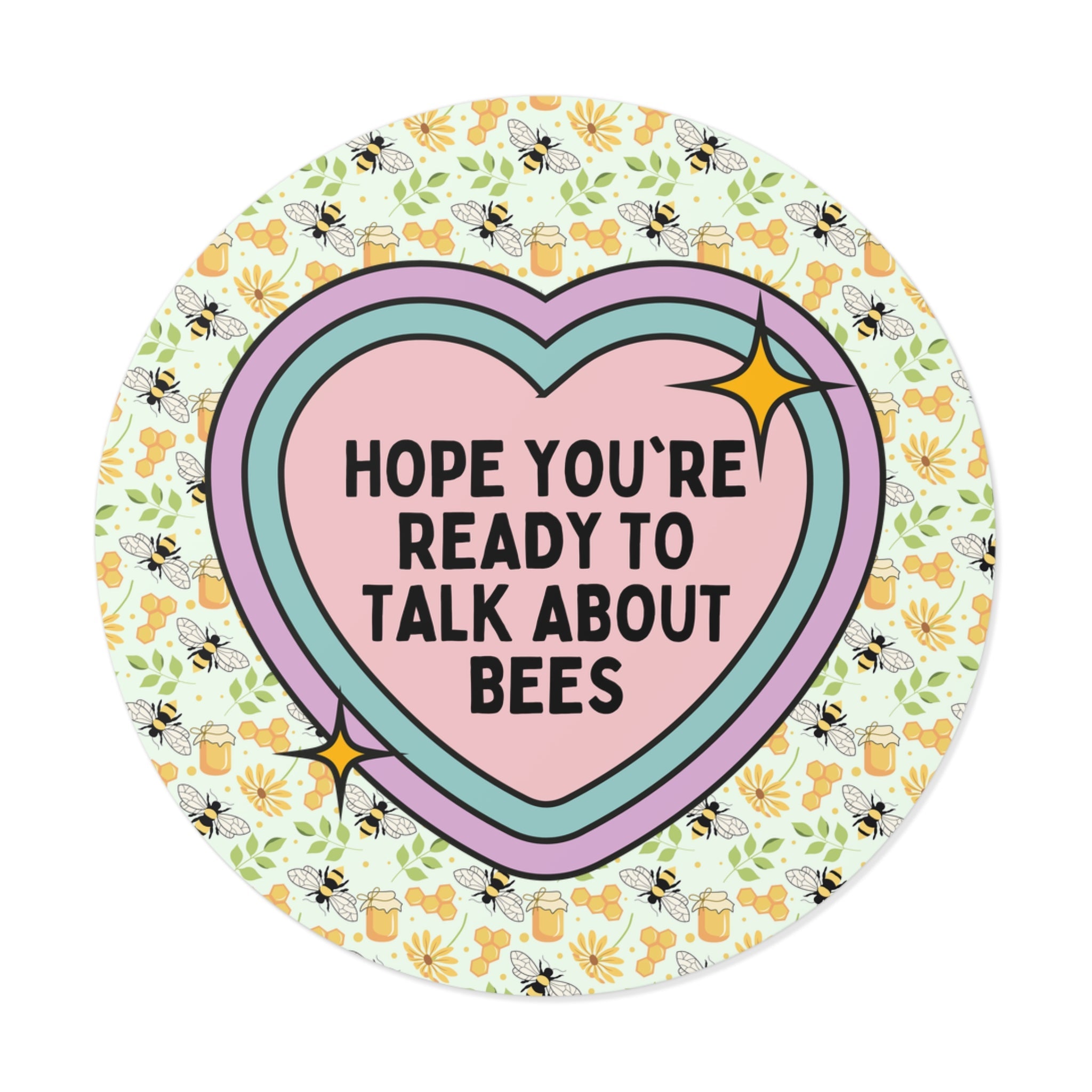Funny Bee Lover Sticker with Heart: Cute Beekeeping Present for Beekeeper, Flower Gardener Who Loves Bees, Insect Lover Entomologist Gift - Opal and June