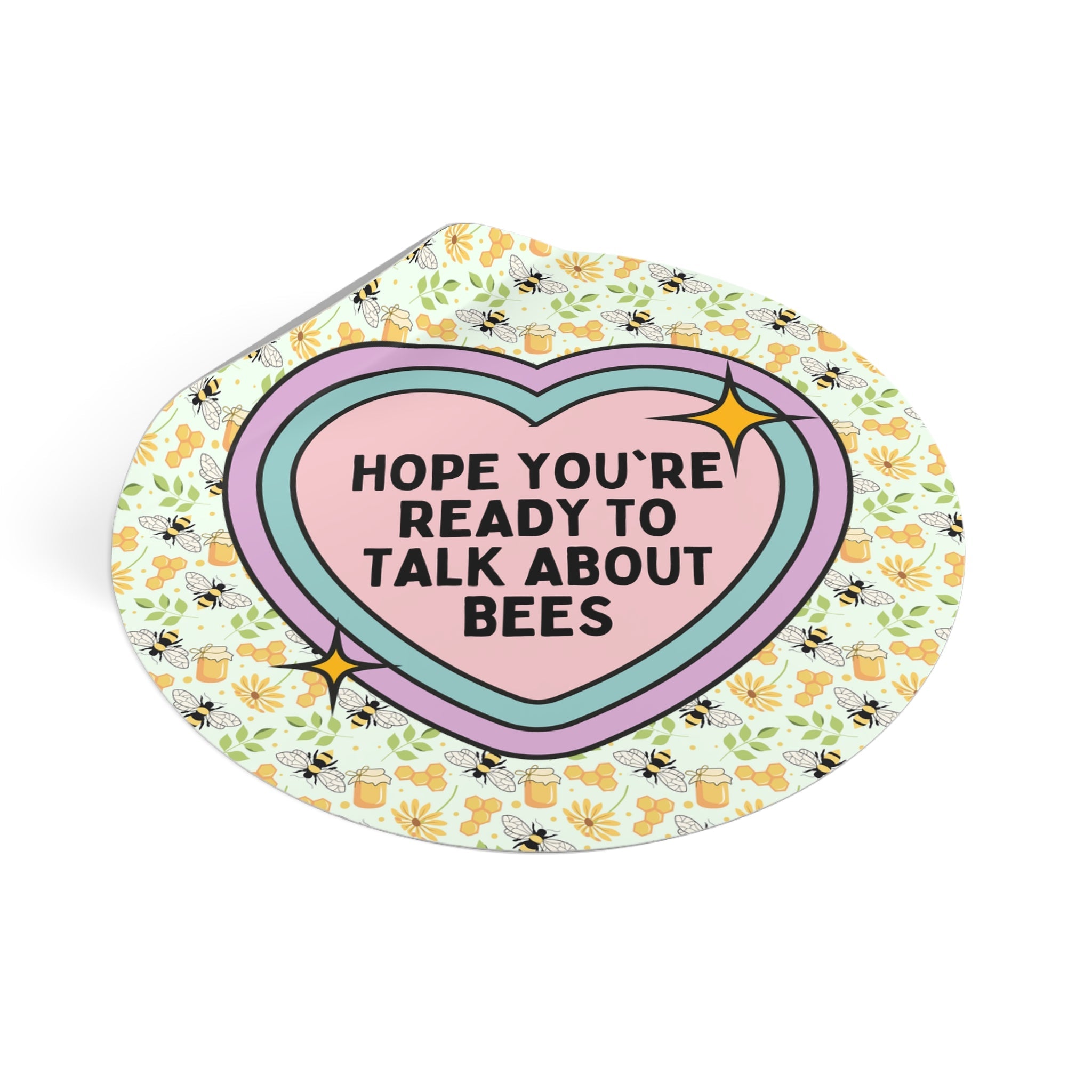 Funny Bee Lover Sticker with Heart: Cute Beekeeping Present for Beekeeper, Flower Gardener Who Loves Bees, Insect Lover Entomologist Gift - Opal and June