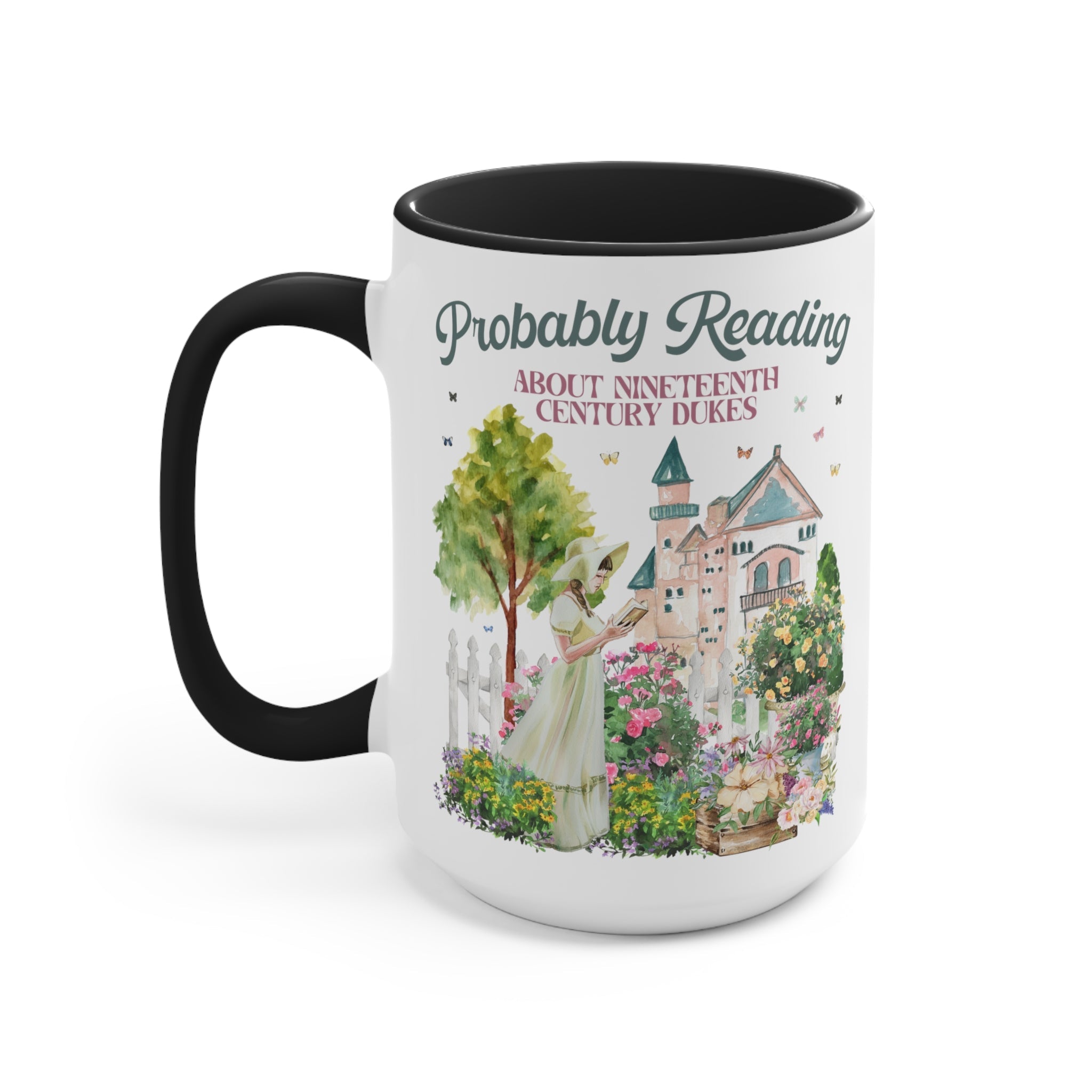 Funny Bookish Coffee Mug for Romance Reader: Probably Reading About Dukes - Opal and June
