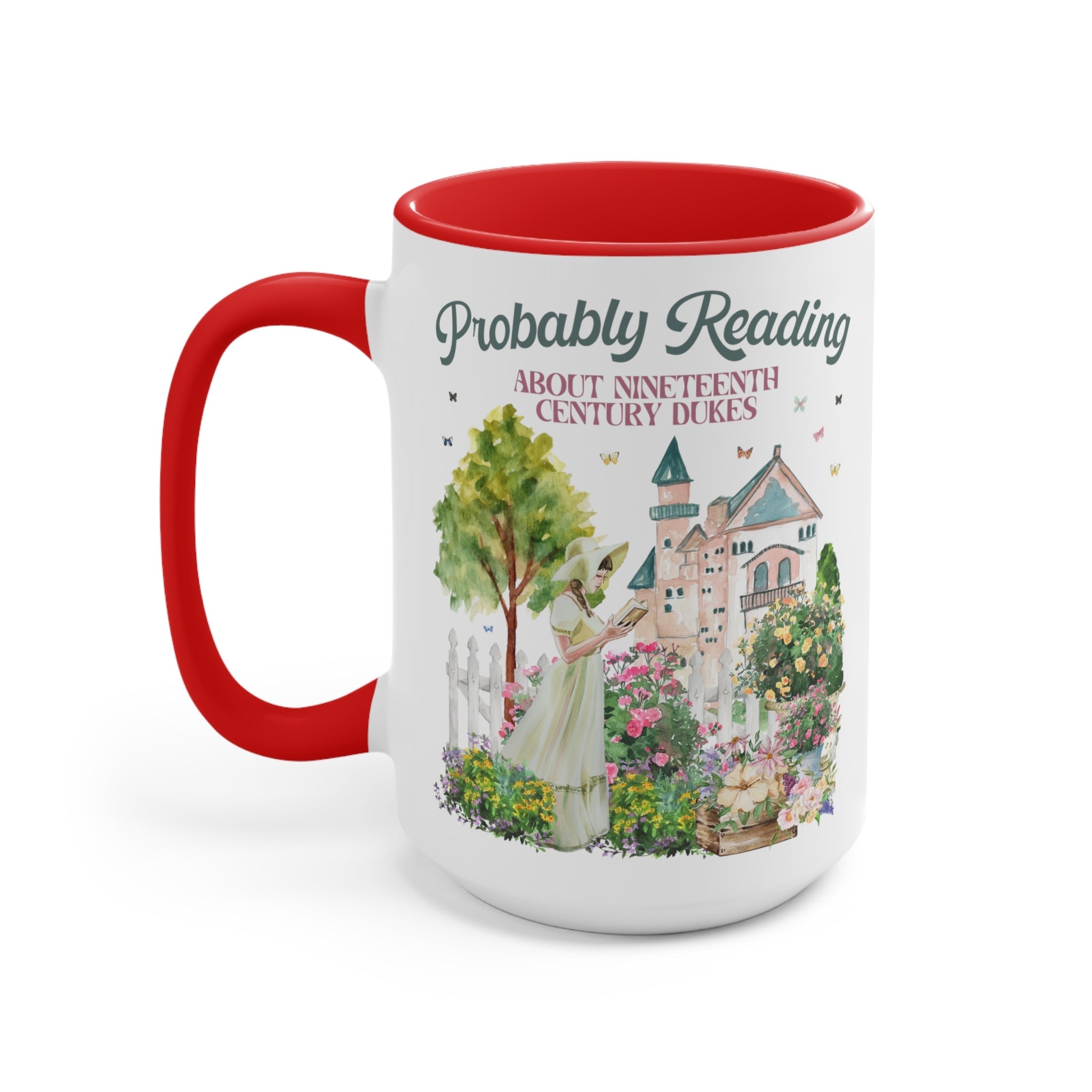 Funny Bookish Coffee Mug for Romance Reader: Probably Reading About Dukes - Opal and June