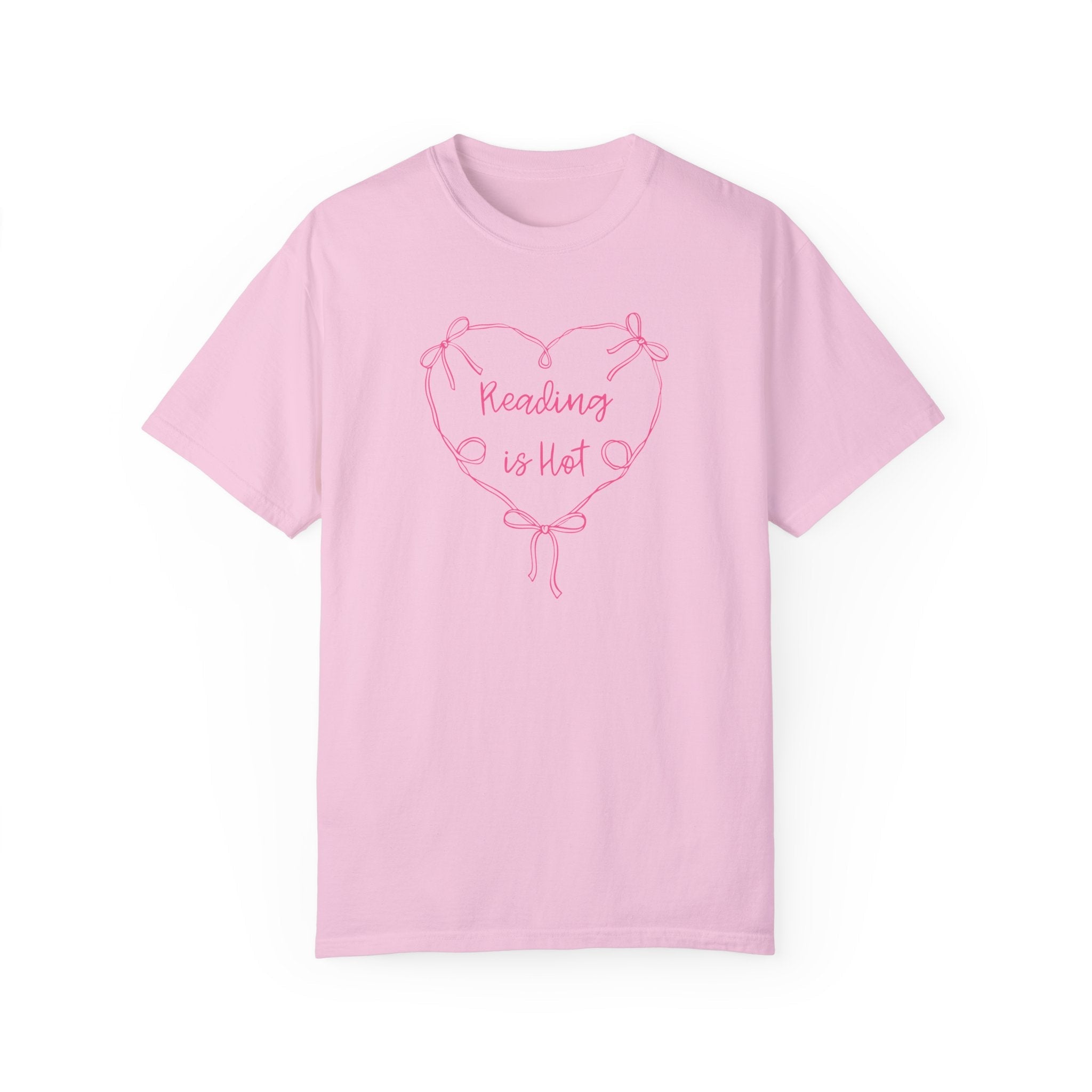 Funny Bookworm Shirt for Librarian, Romance Reader: Reading is Hot, Funny Saying T-Shirt, Book Lover Gift Idea, Bookish Y2K Aesthetic Heart - Opal and June