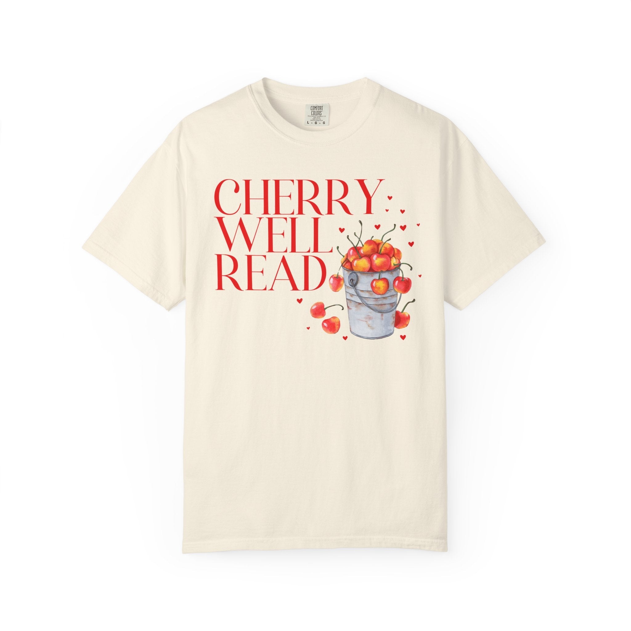 Funny Bookworm Tee Shirt for Romance Reader Who Loves Cherries, Cute Fruit Lover Librarian Tee Shirt for Friend Who Loves Mystery Novels - Opal and June