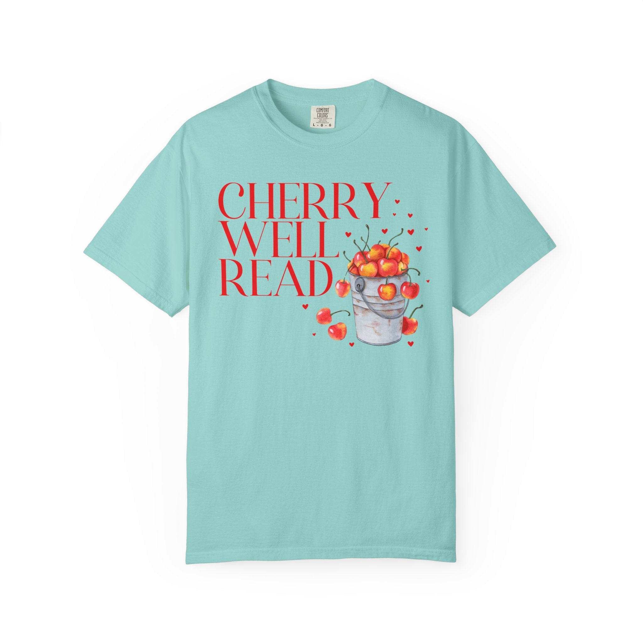 Funny Bookworm Tee Shirt for Romance Reader Who Loves Cherries, Cute Fruit Lover Librarian Tee Shirt for Friend Who Loves Mystery Novels - Opal and June