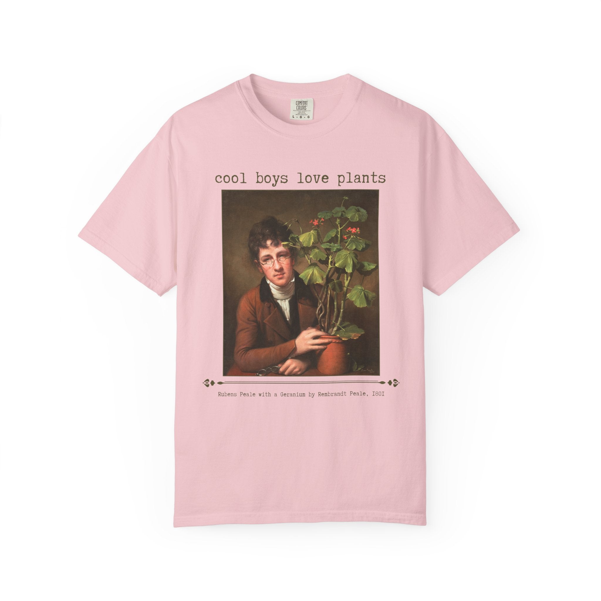 Funny Botanist Gift for Scientist Who Loves Plants: Cool Boys Love Plants, Silly Art History Shirt for Husband, Painting by Rembrandt Peale - Opal and June