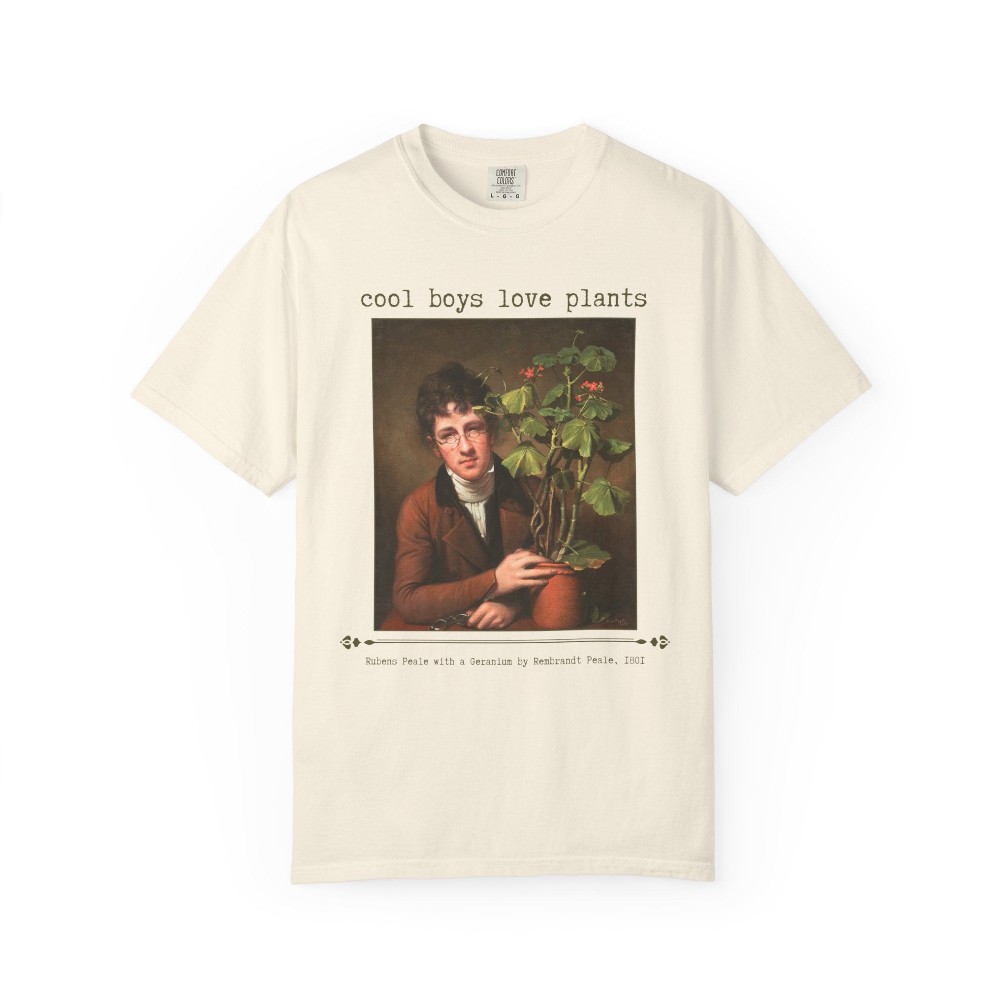 Funny Botanist Gift for Scientist Who Loves Plants: Cool Boys Love Plants, Silly Art History Shirt for Husband, Painting by Rembrandt Peale - Opal and June