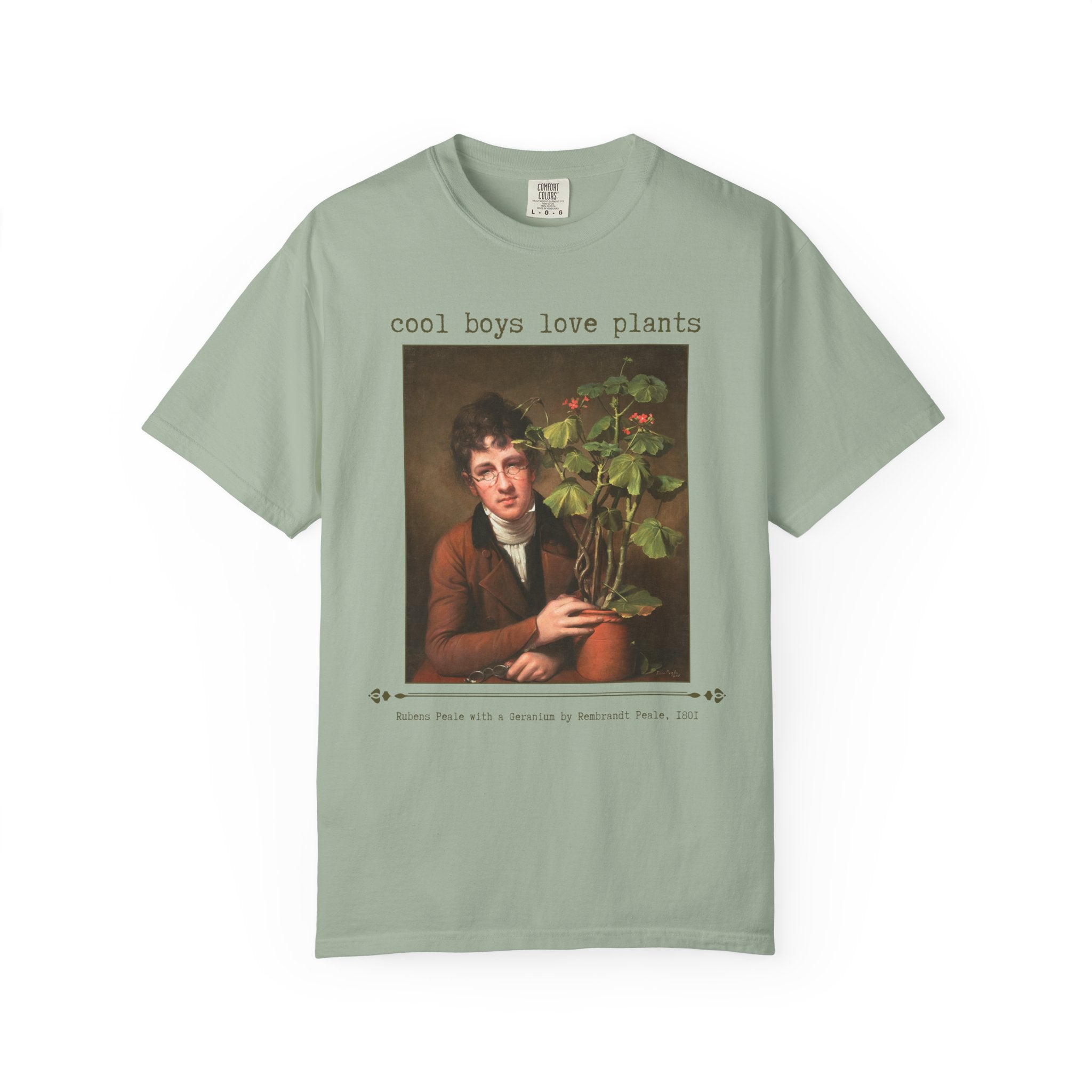 Funny Botanist Gift for Scientist Who Loves Plants: Cool Boys Love Plants, Silly Art History Shirt for Husband, Painting by Rembrandt Peale - Opal and June