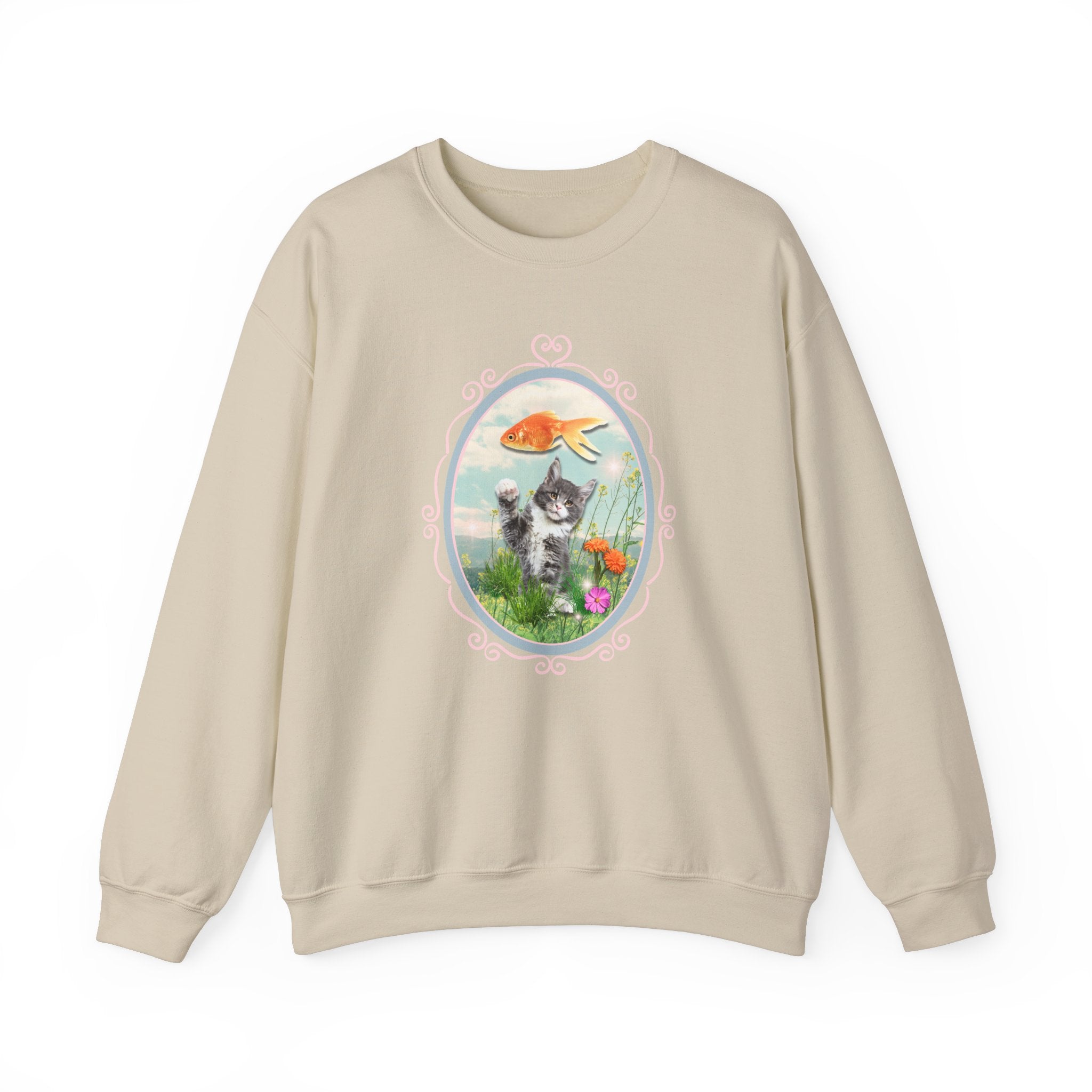 Funny Cat + Goldfish Sweatshirt - Opal and June