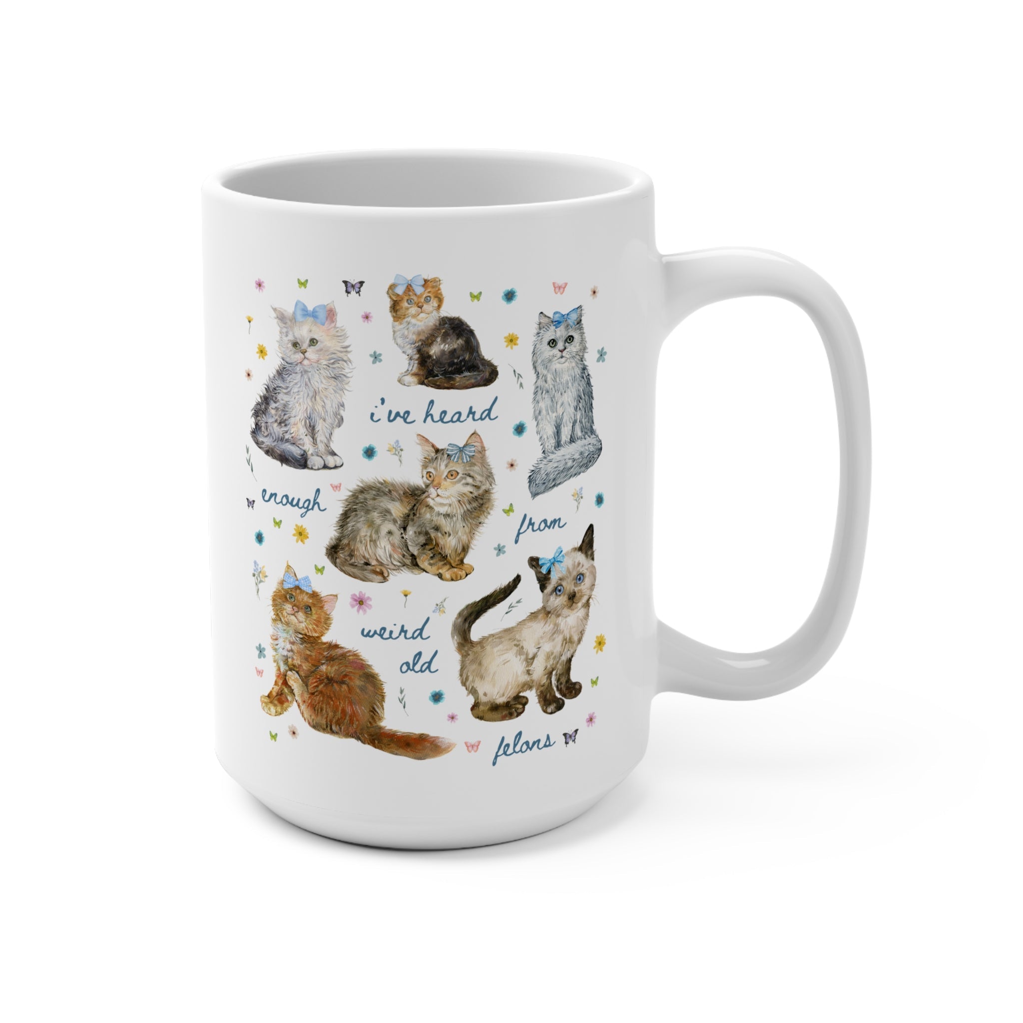 Funny Childless Cat Lady Coffee Mug for Democratic Socialist or Leftist, Adorable Y2K Aesthetic Political 15 Oz Mug, Cat Mom or Cat Parent - Opal and June