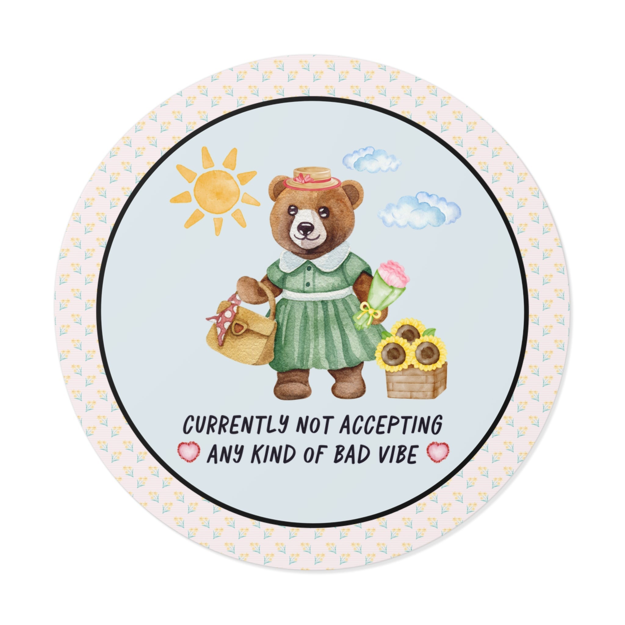 Funny Cottagecore Bear Sticker - Opal and June