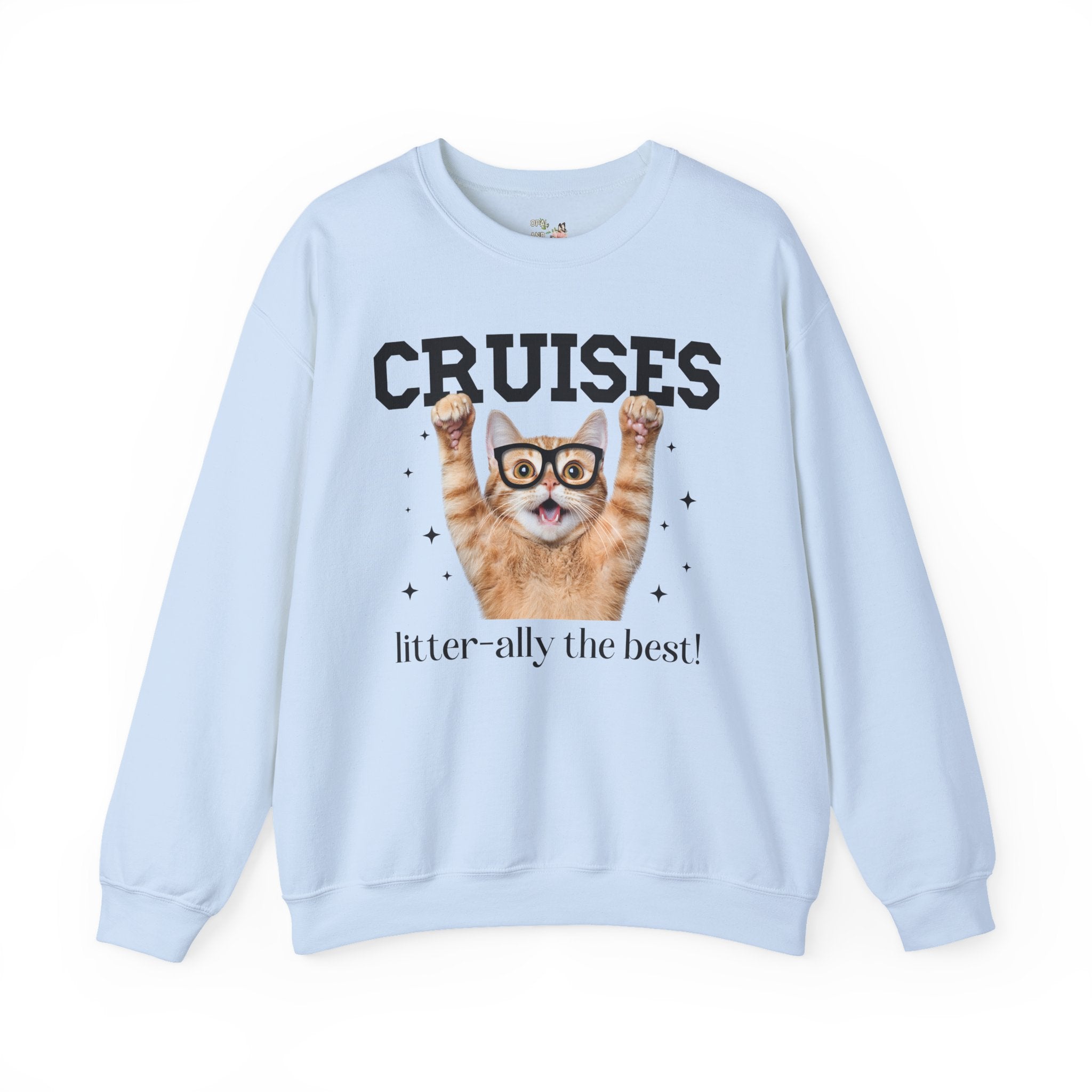 Funny Cruse Lover Sweatshirt for Cat Lover, Cat Mom or Cat Dad Shirt, Matching Cruise Shirt with Friends, Silly Drunk Bachelorette Cat Shirt - Opal and June