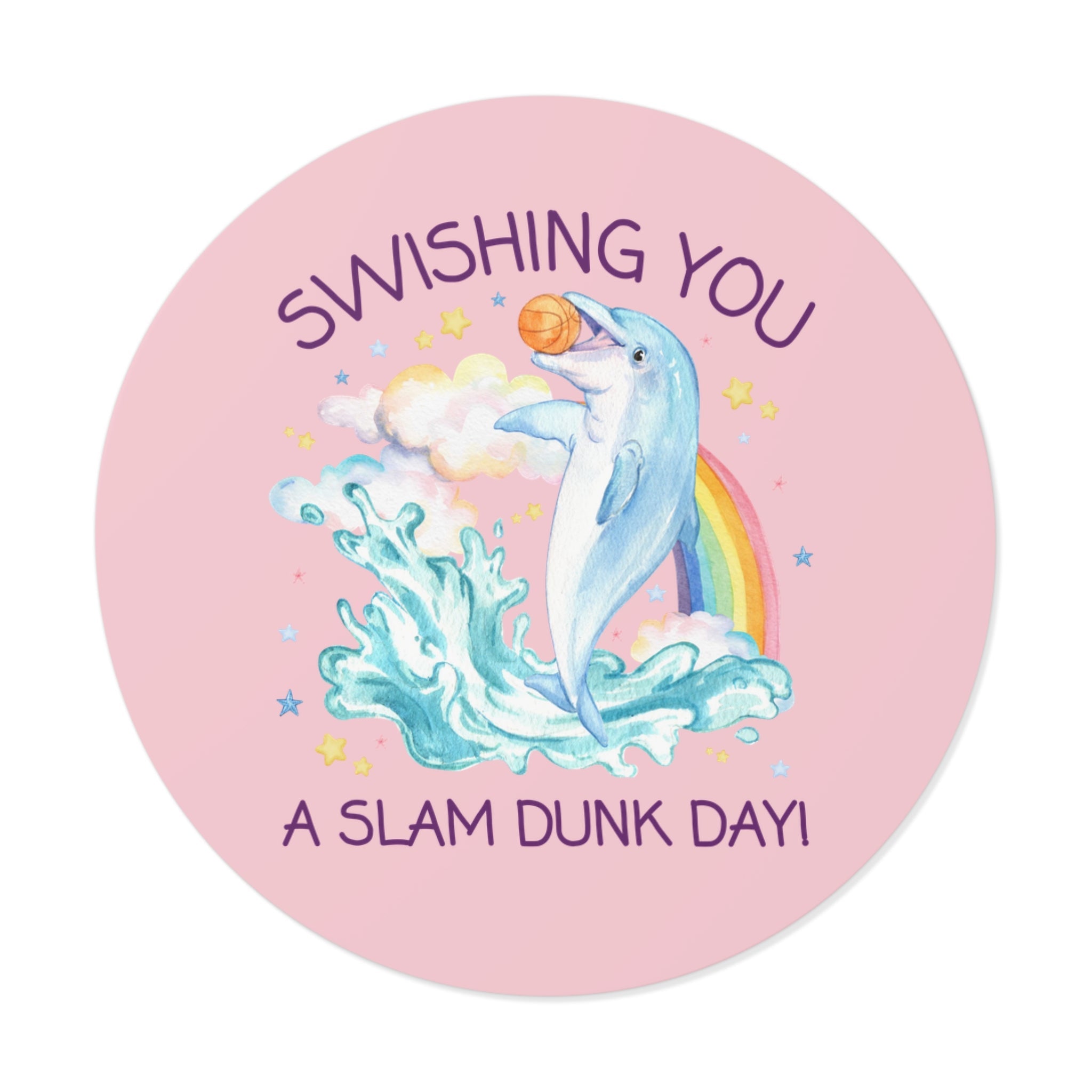 Funny Dolphin Lover Sticker for Friend Who Loves Basketball: Cute 90s Aesthetic Animal Lover Gift, Positive Affirmation, Dreamcore Weirdcore - Opal and June