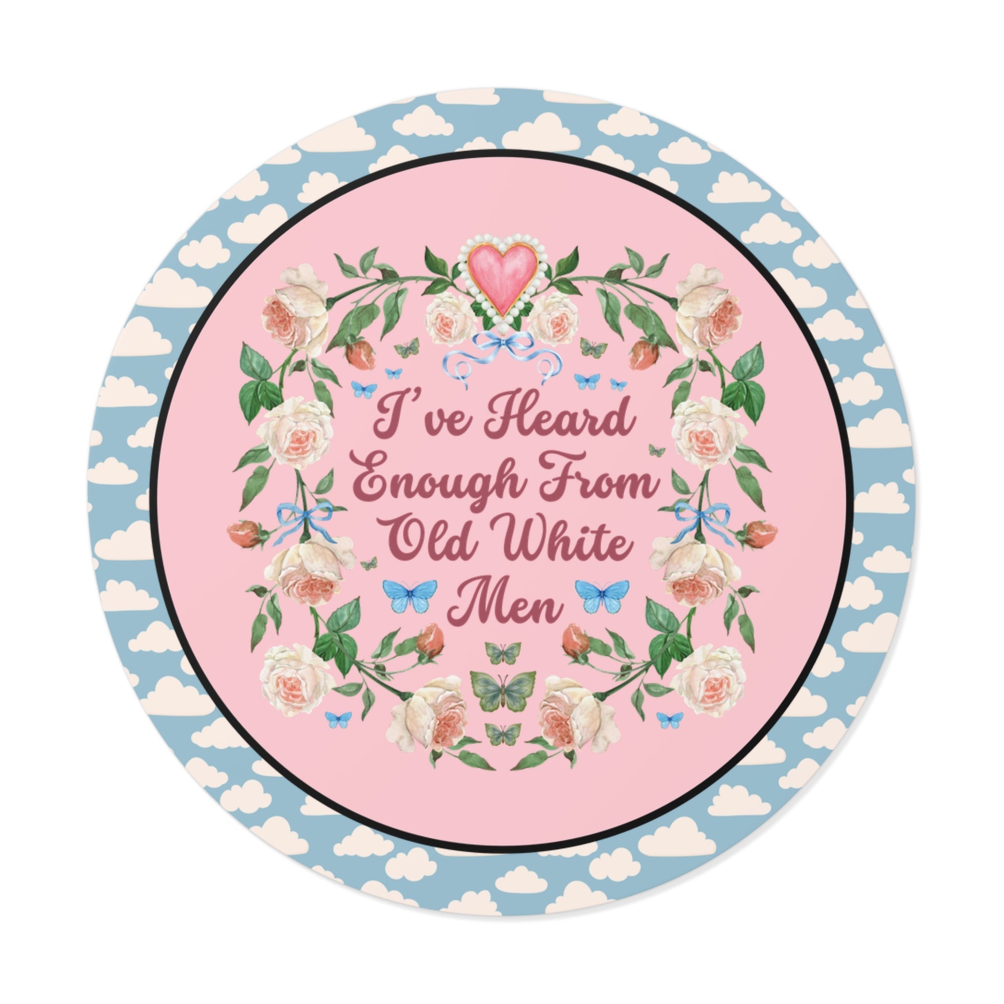 Funny Feminist Sticker with Roses - Opal and June