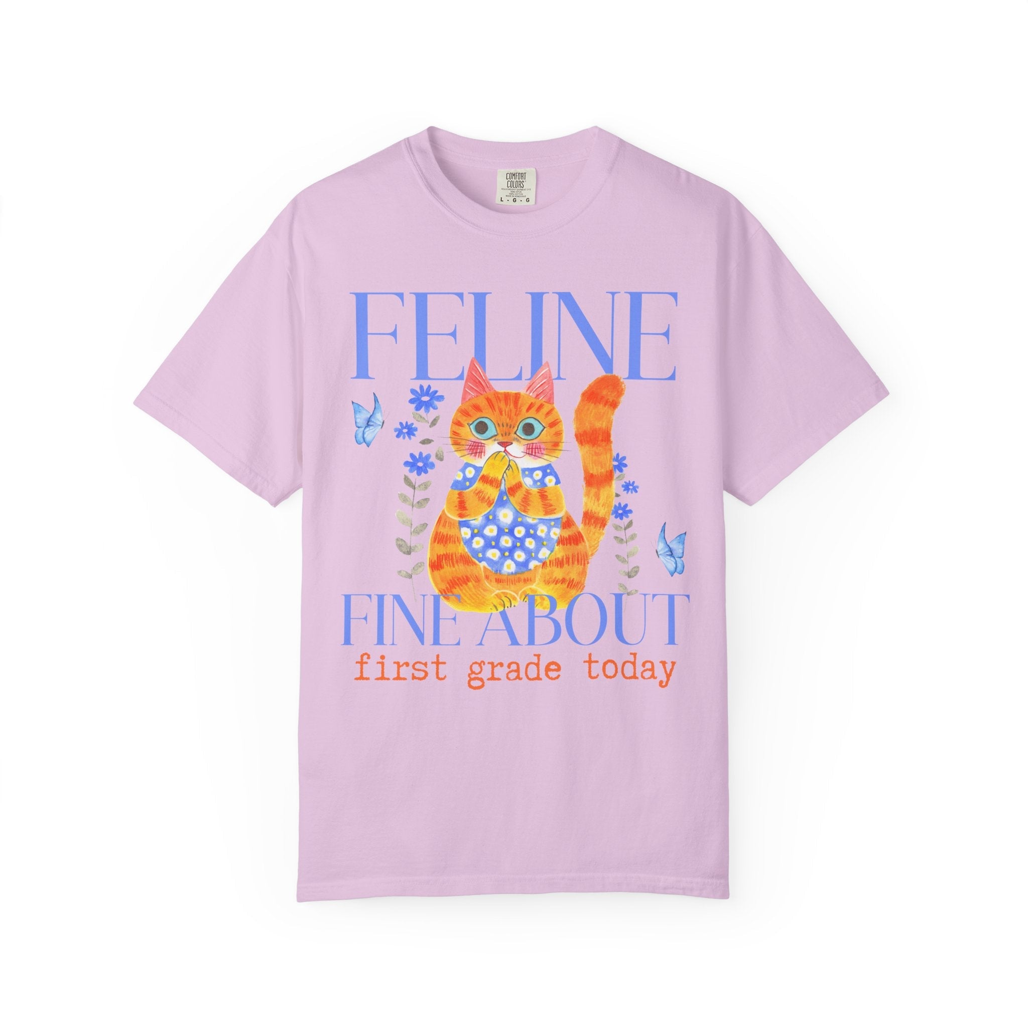 Funny First Grade Teacher Tee Shirt for Teacher Who Loves Cats, Cute First Grade Crew or 1st Grade Team Tee for Back to School, Animal Lover - Opal and June