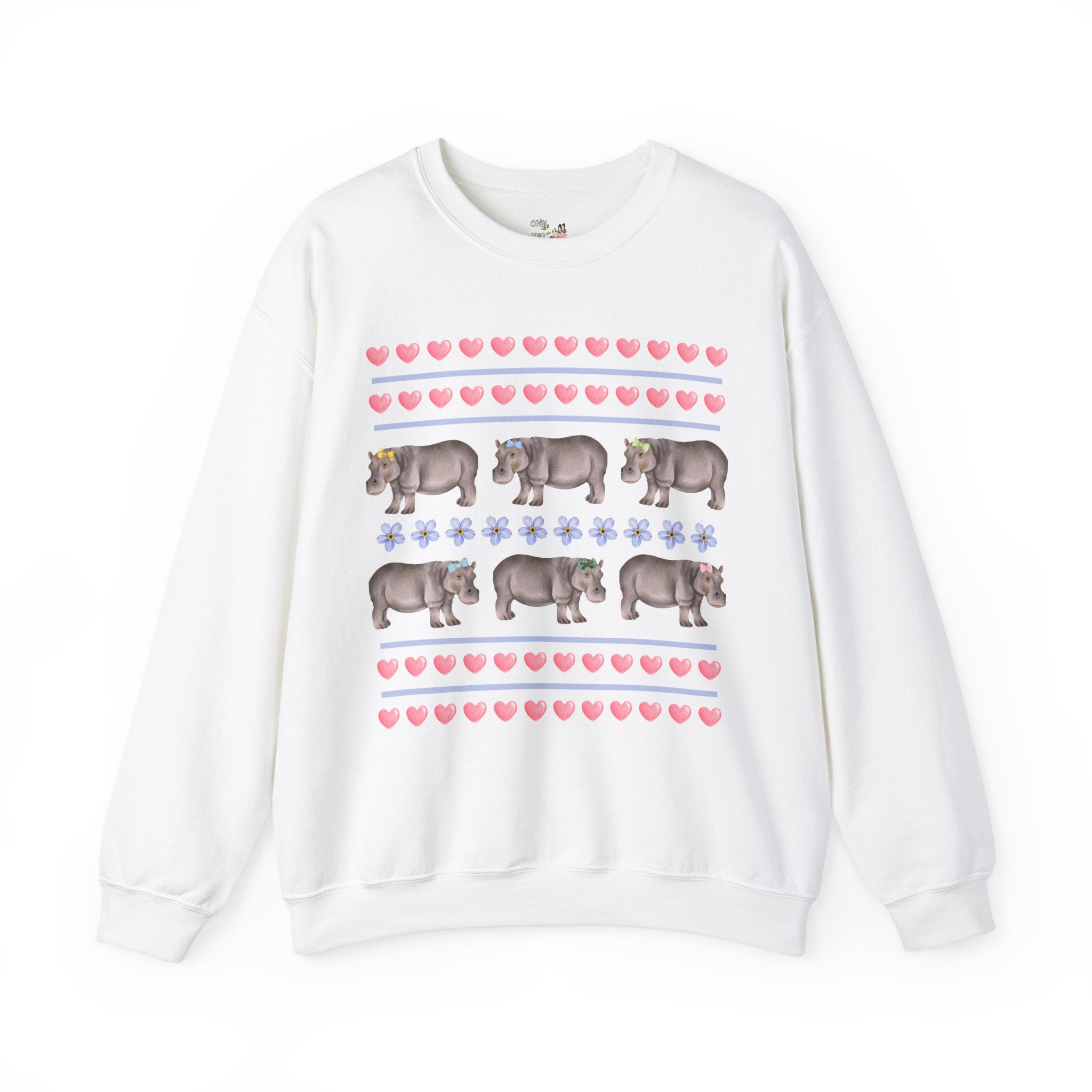 Funny Floral Hippo Sweatshirt - Opal and June